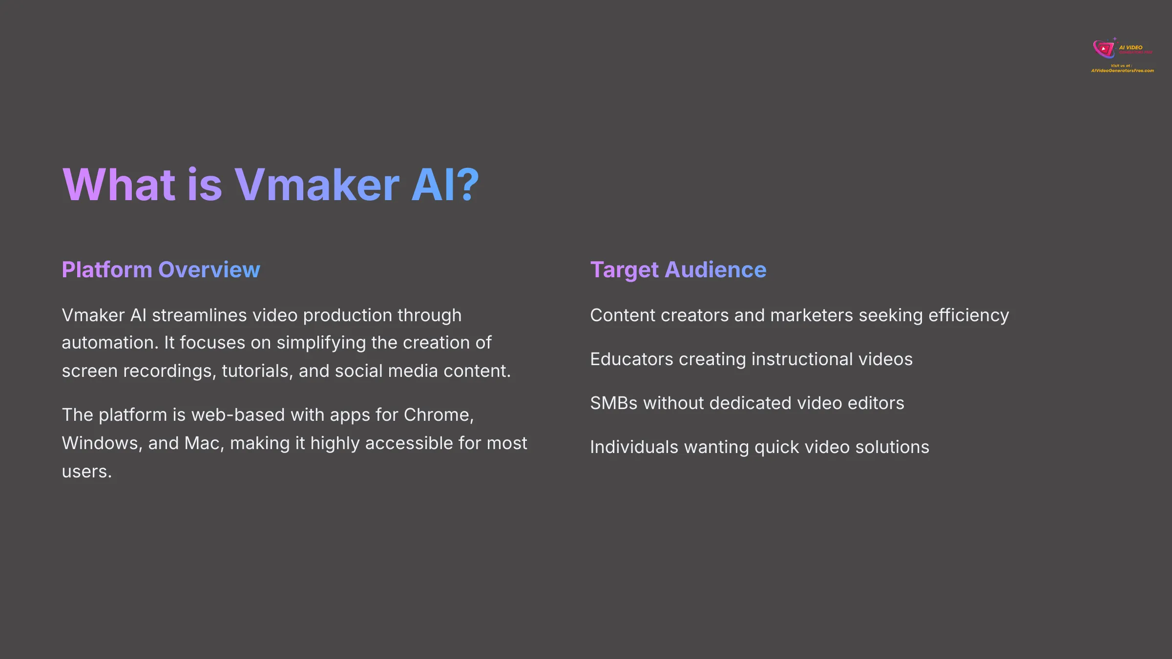 What is Vmaker AI - Overview