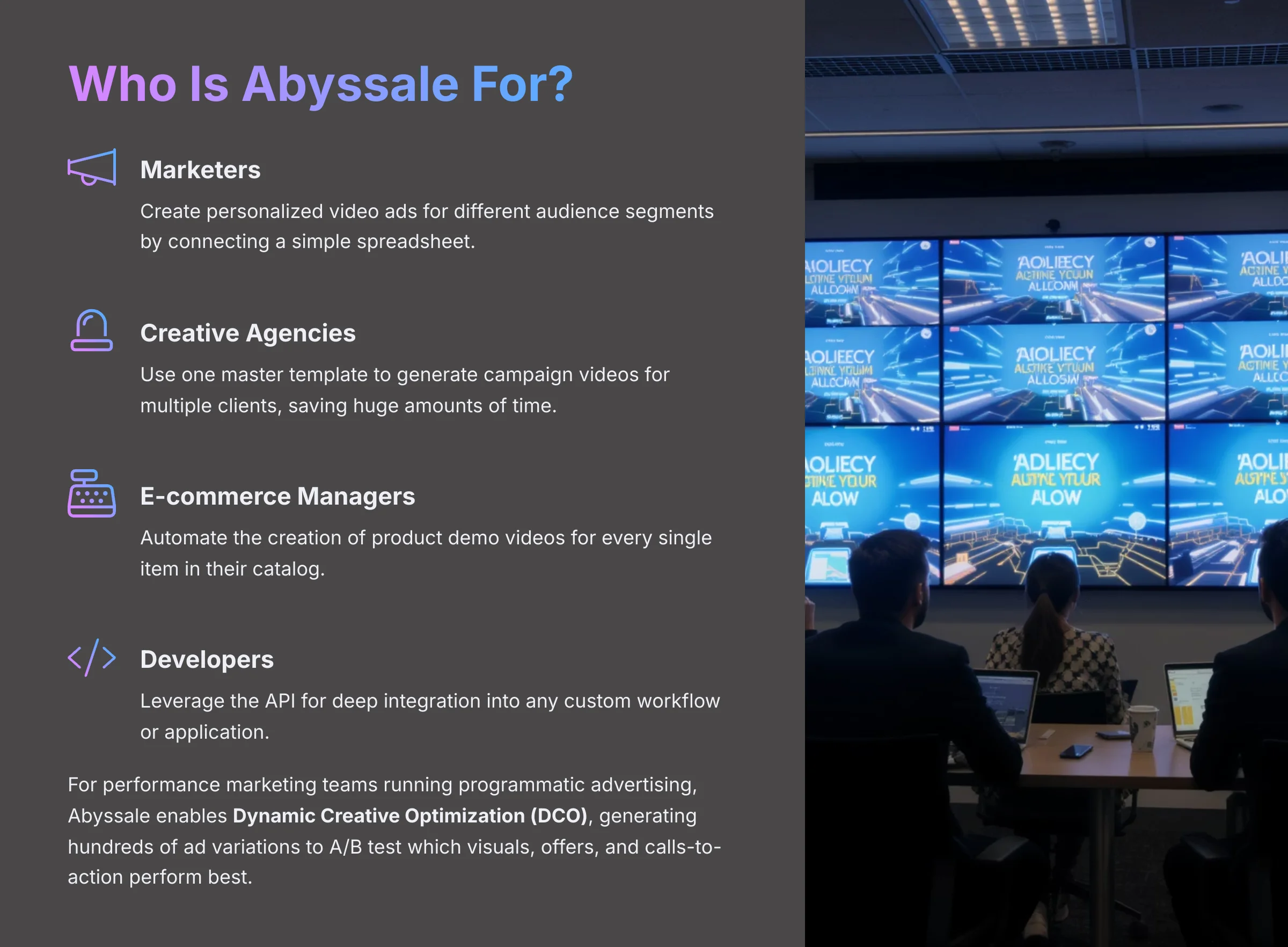 Who Is Abyssale For - Target Audience