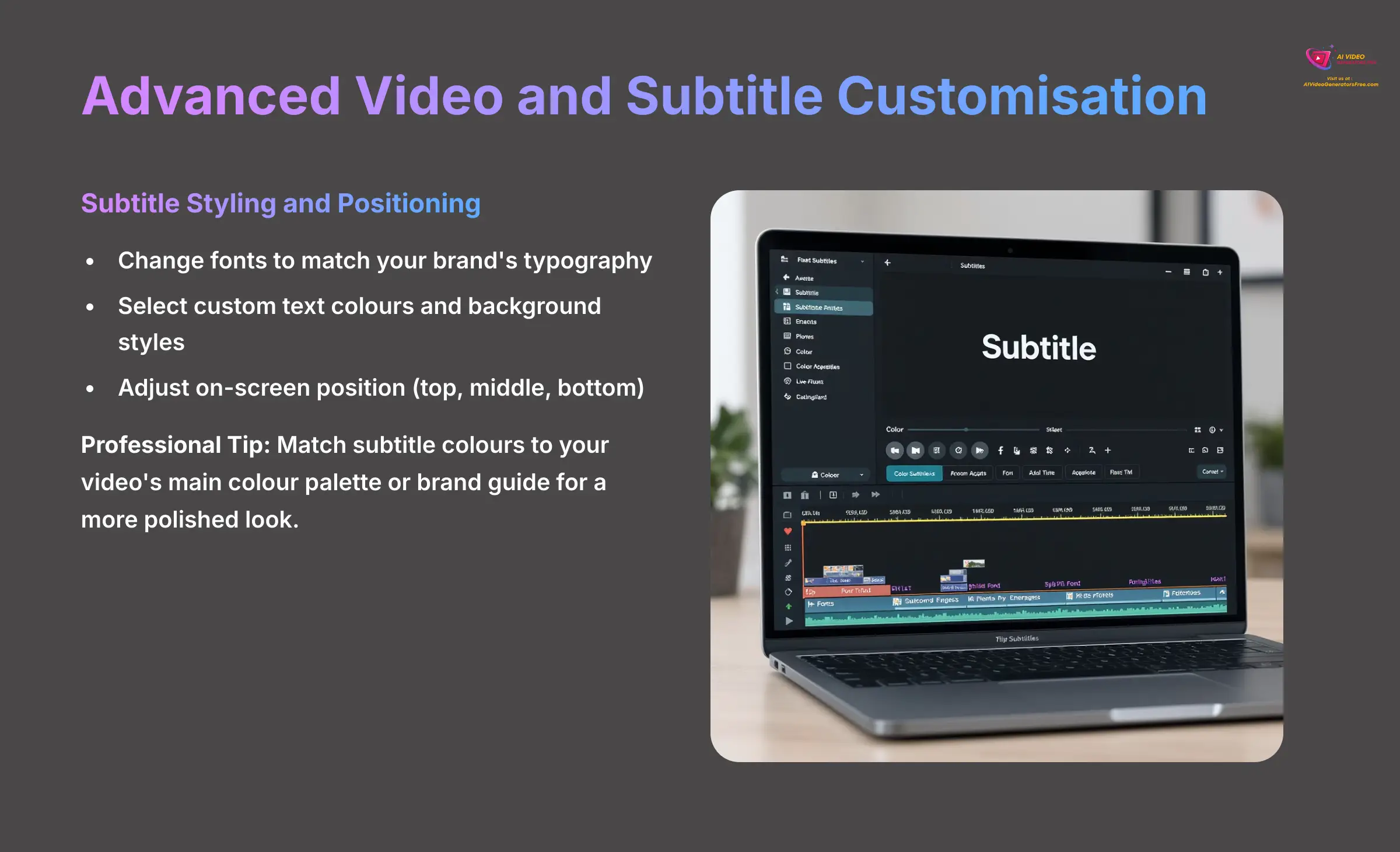 Advanced video and subtitle customization features in SubtitleBee