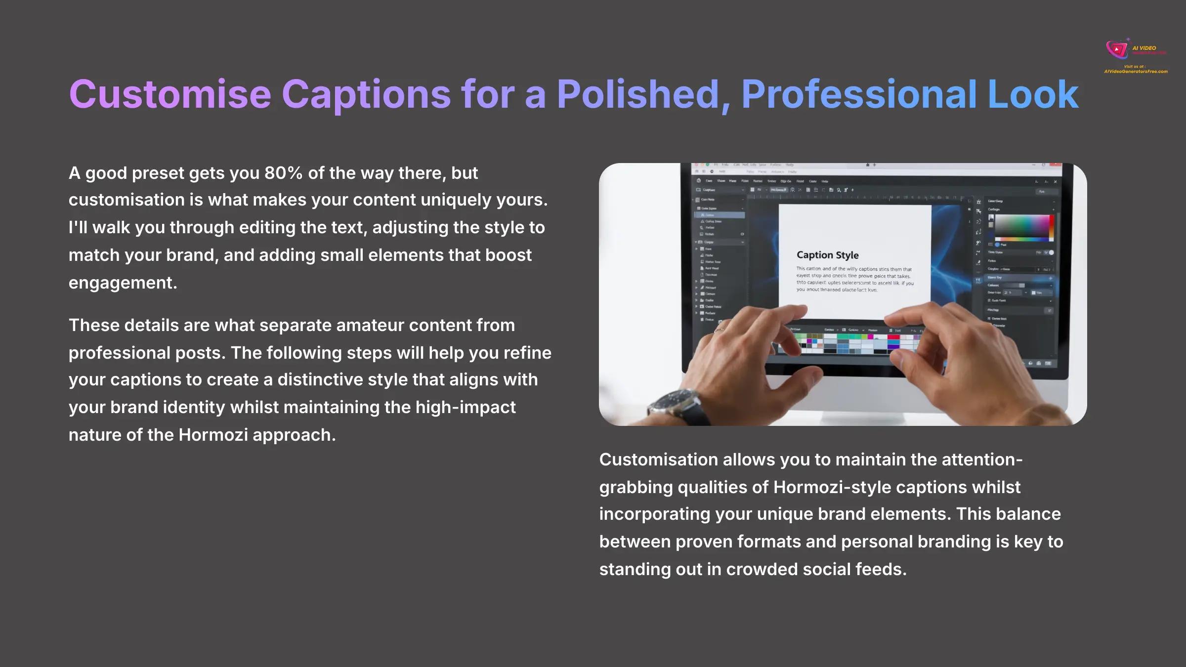 5_Customise-Captions-for-a-Polished-Professional-Look_AI-video-generators-free_aivideogeneratorsfree.com_