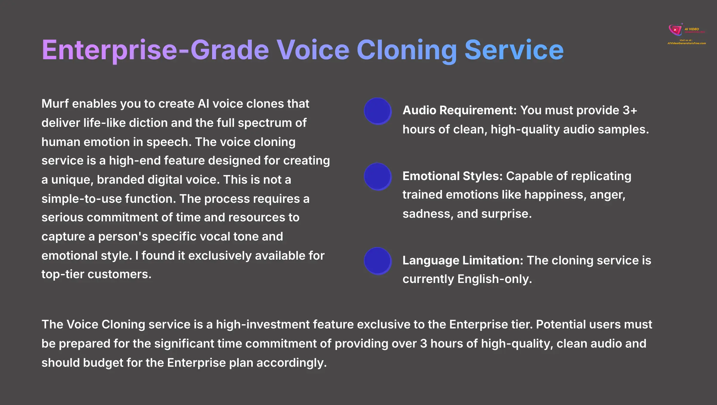 Enterprise-Grade Voice Cloning Service Features