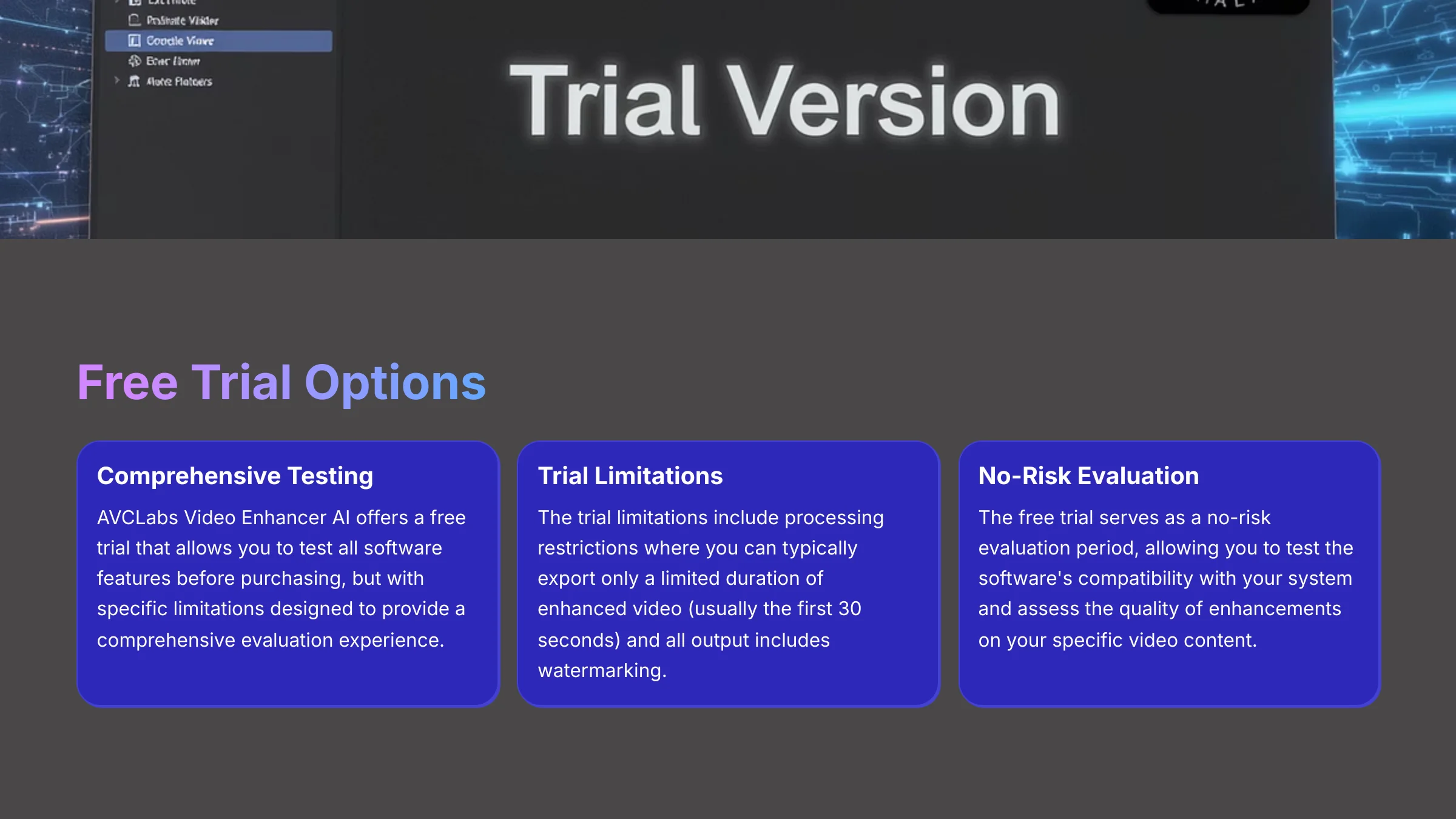 Free Trial Options for AVCLabs