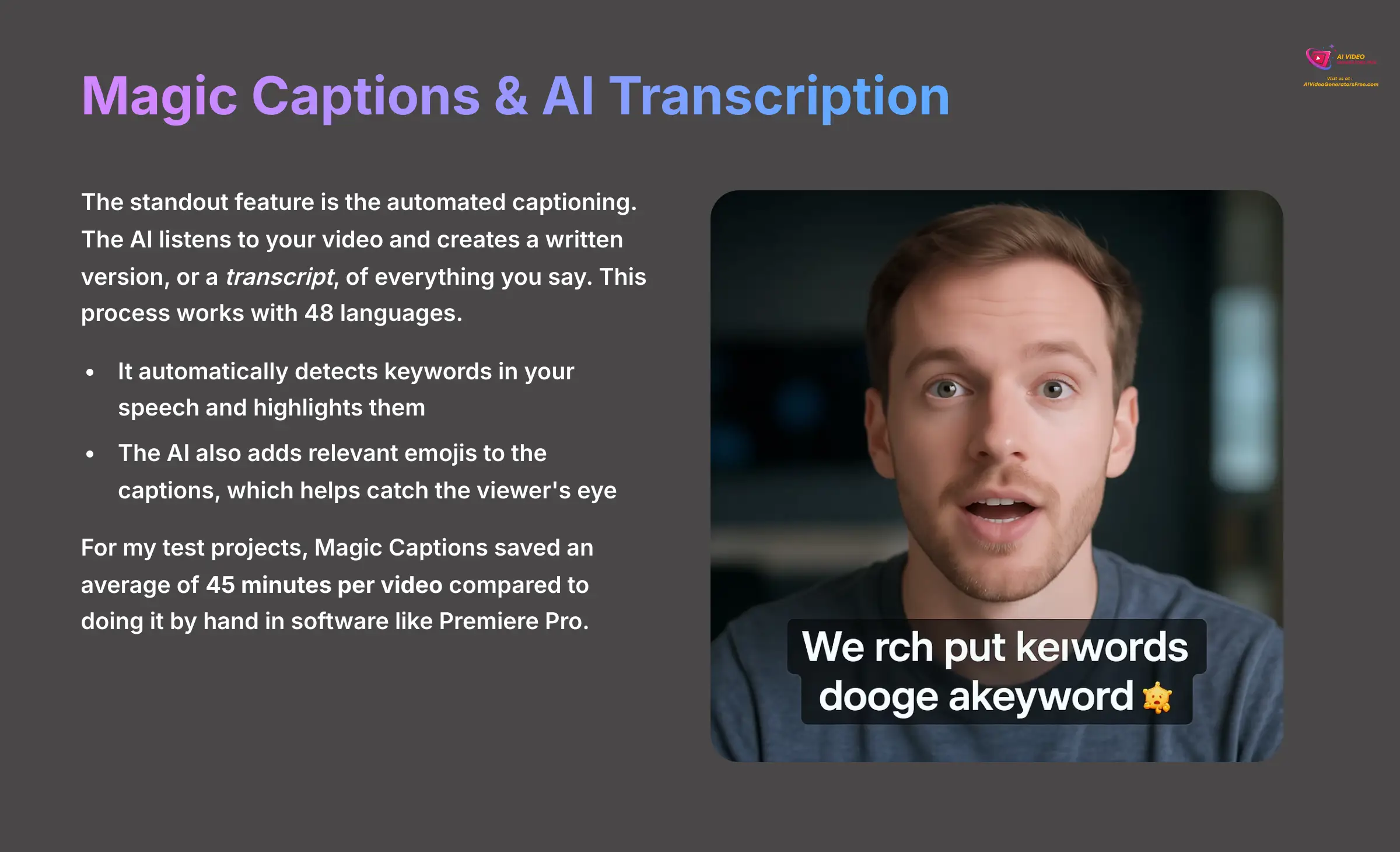 Magic Captions and AI Transcription