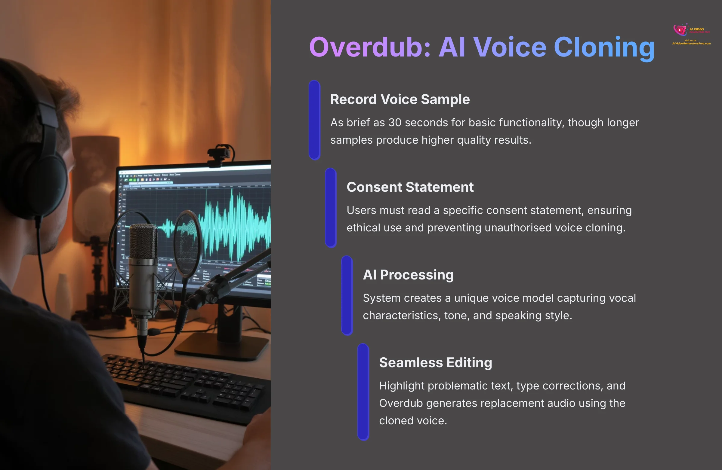 Overdub AI Voice Cloning feature in Descript