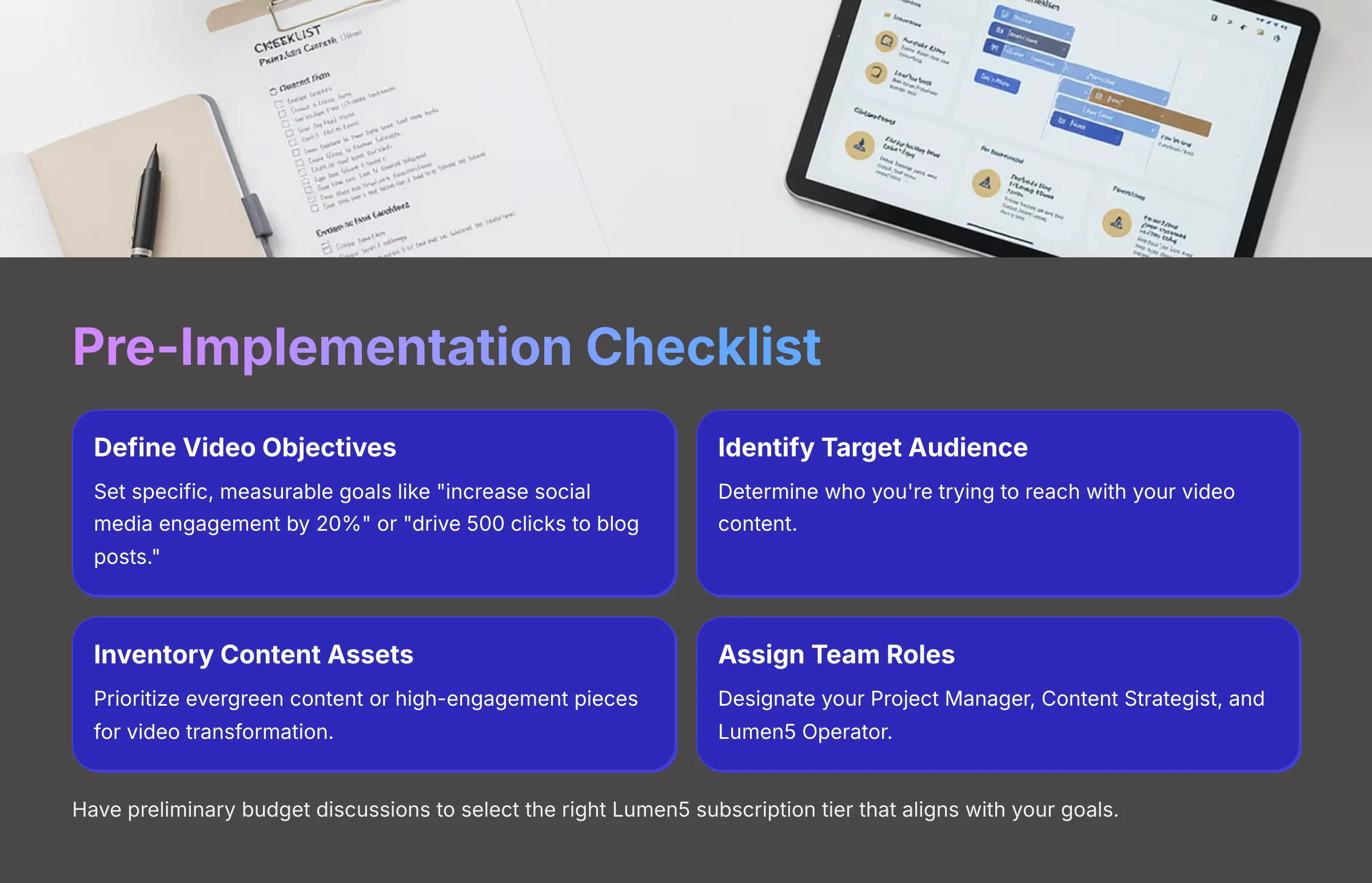 Pre-Implementation Checklist