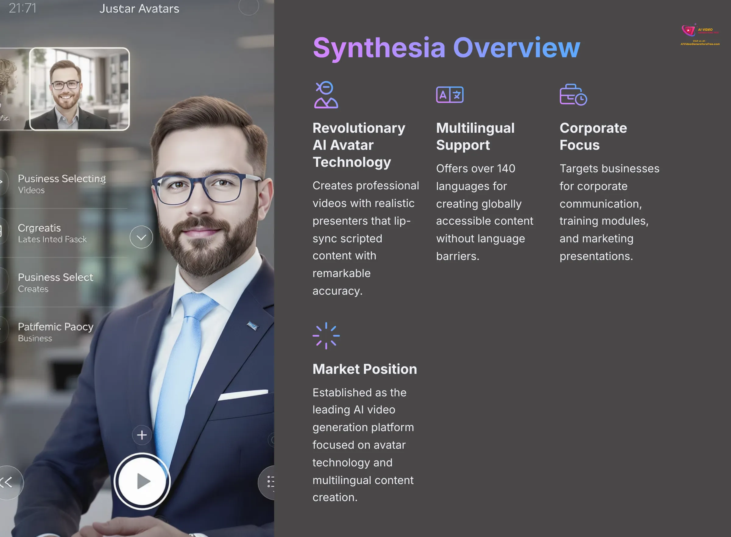 Synthesia Overview AI video generators