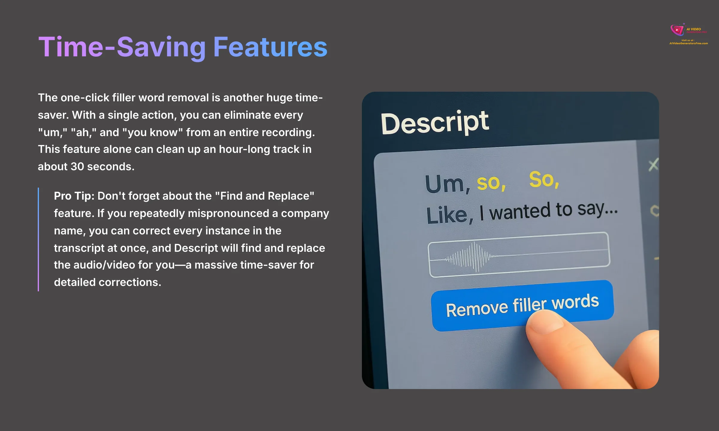 Descript Time-Saving Features