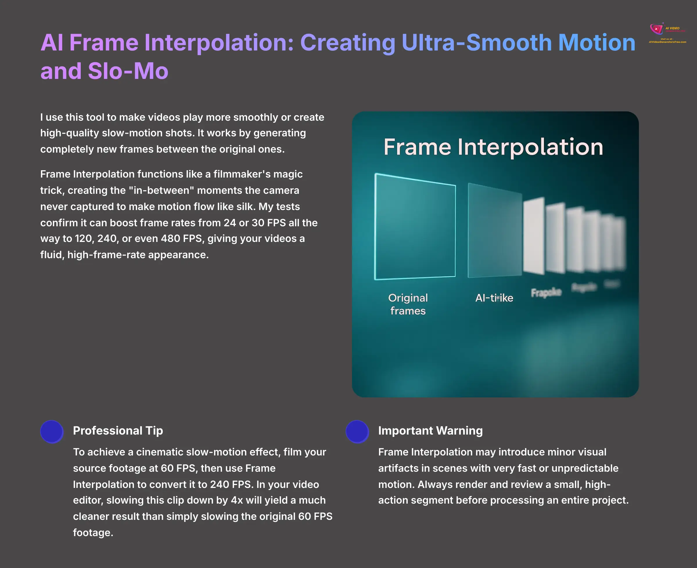 AI Frame Interpolation - Creating Ultra-Smooth Motion and Slo-Mo