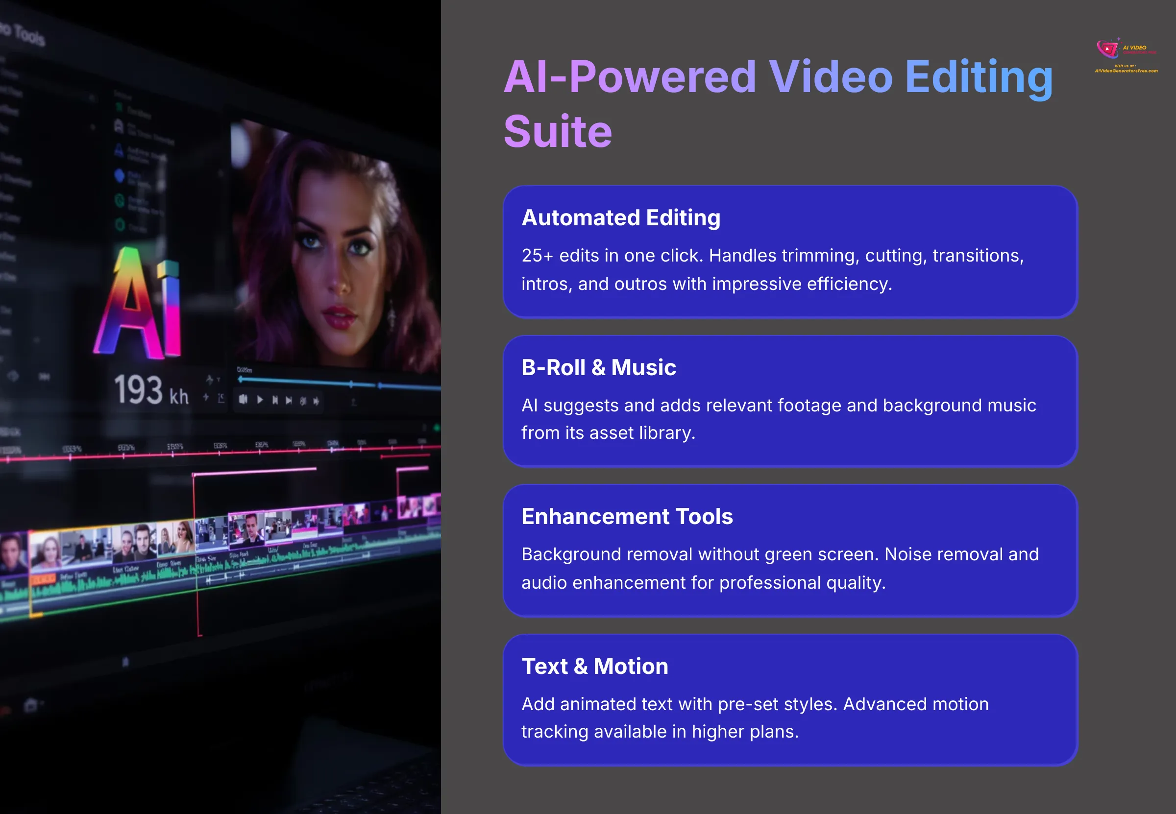 AI-Powered Video Editing Suite in Vmaker AI