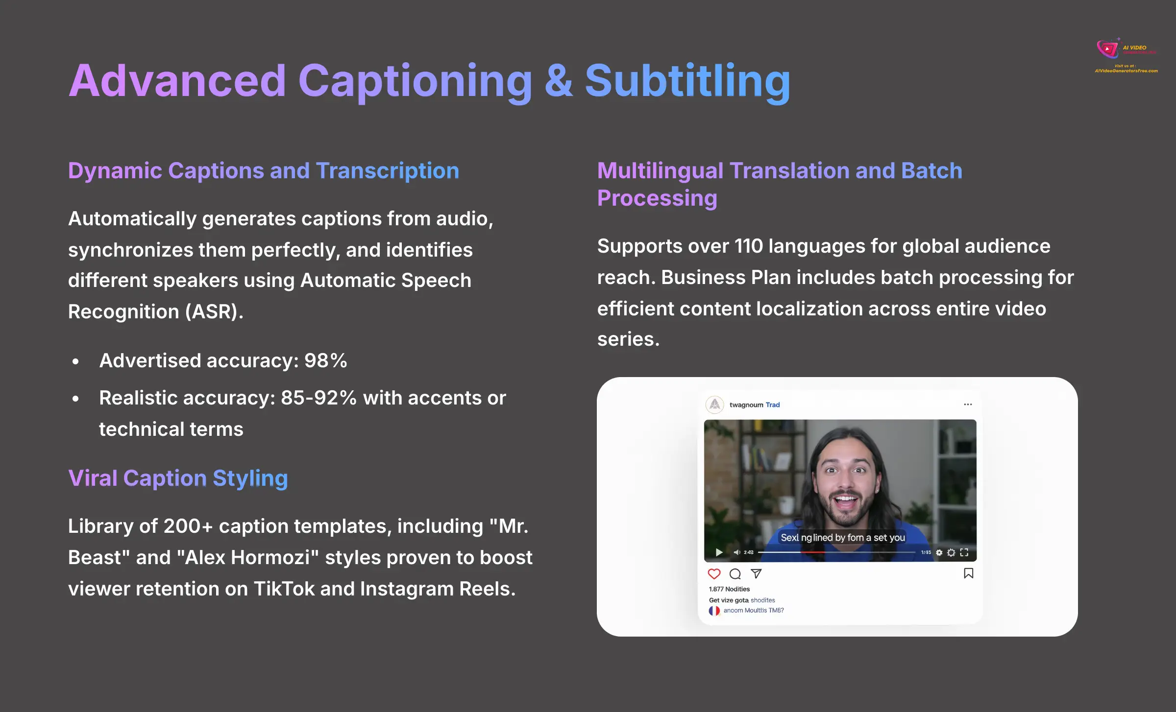 Advanced Captioning and Subtitling Features
