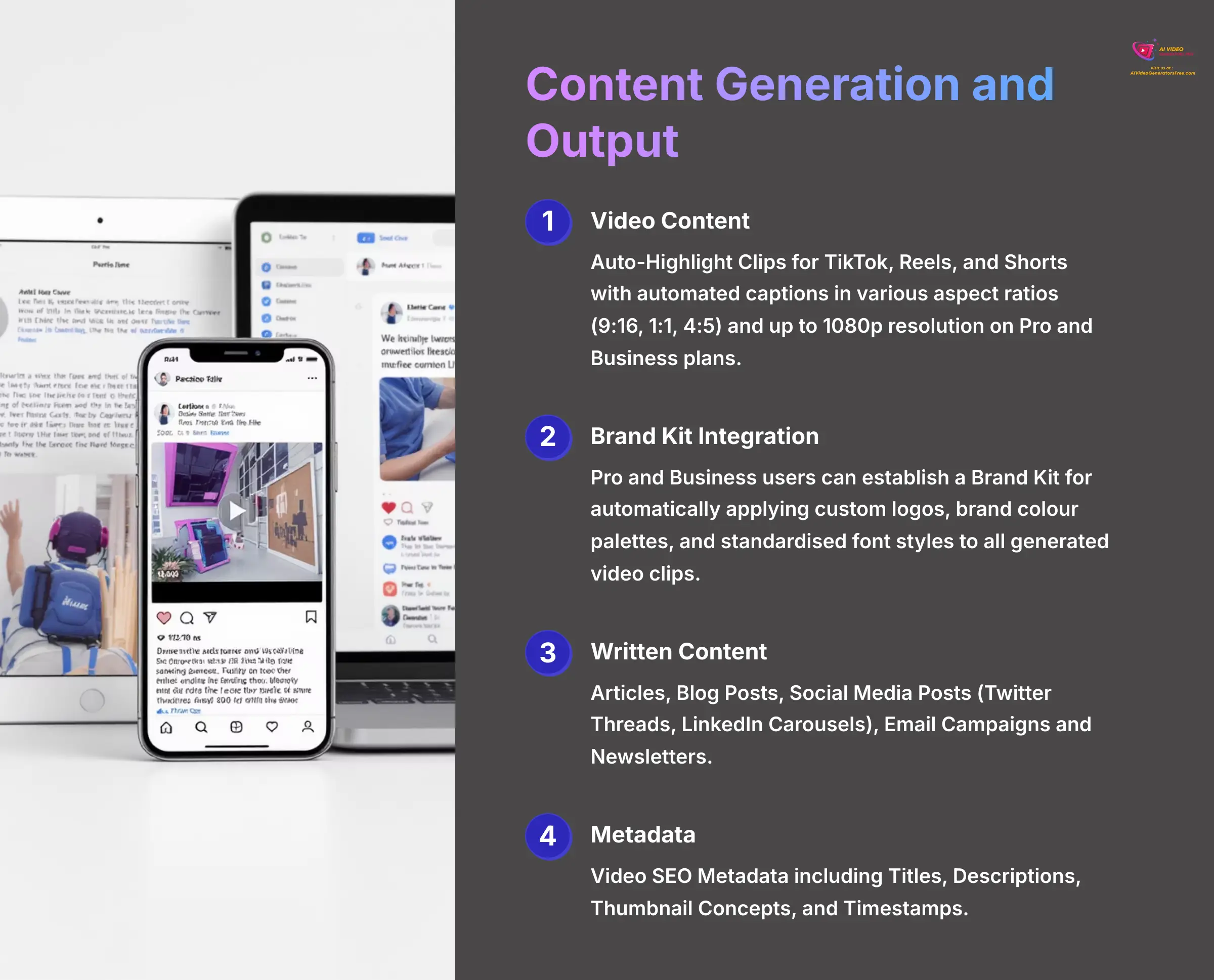 Content Generation and Output