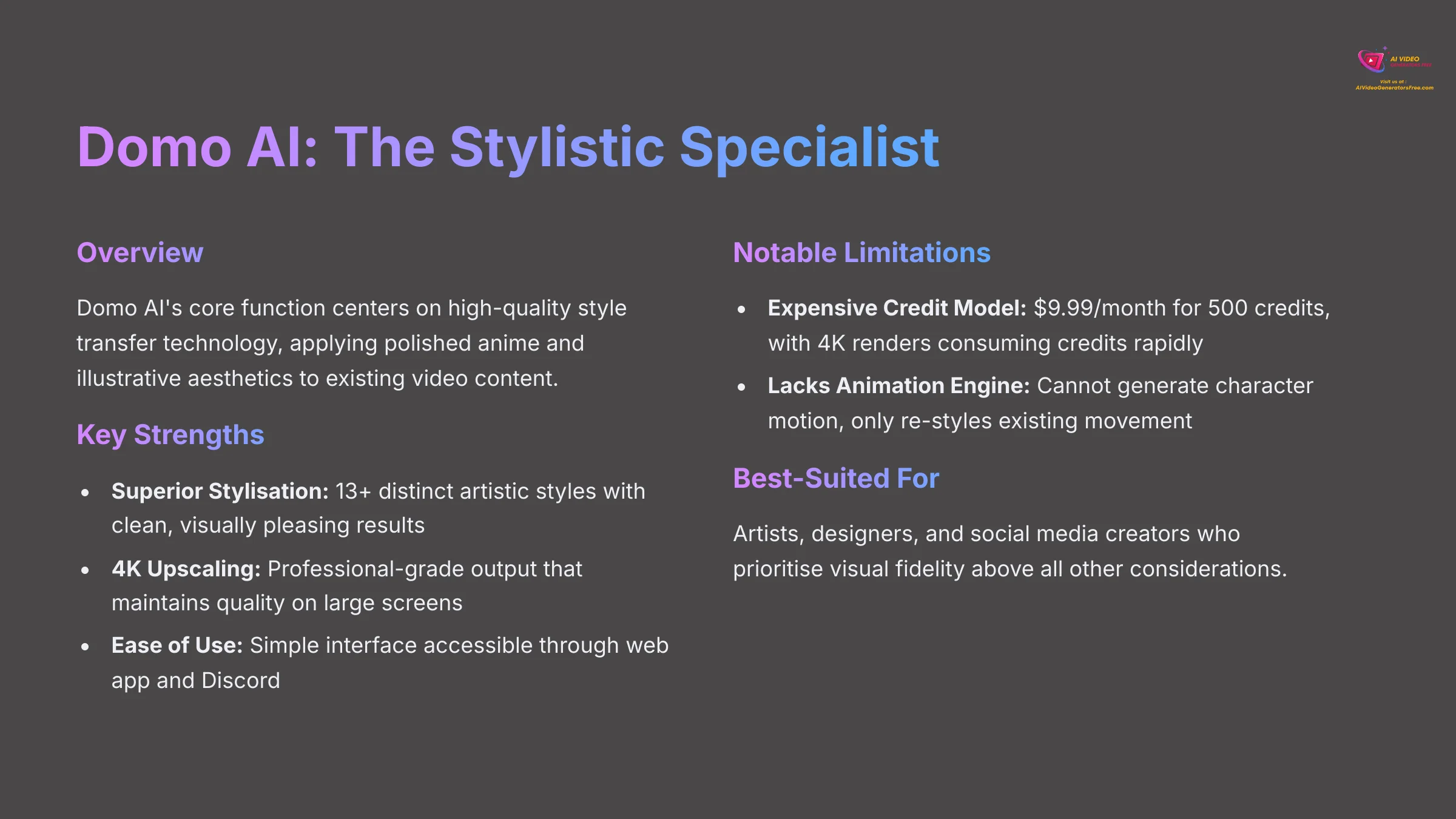 Domo AI - The Stylistic Specialist for AI video generation