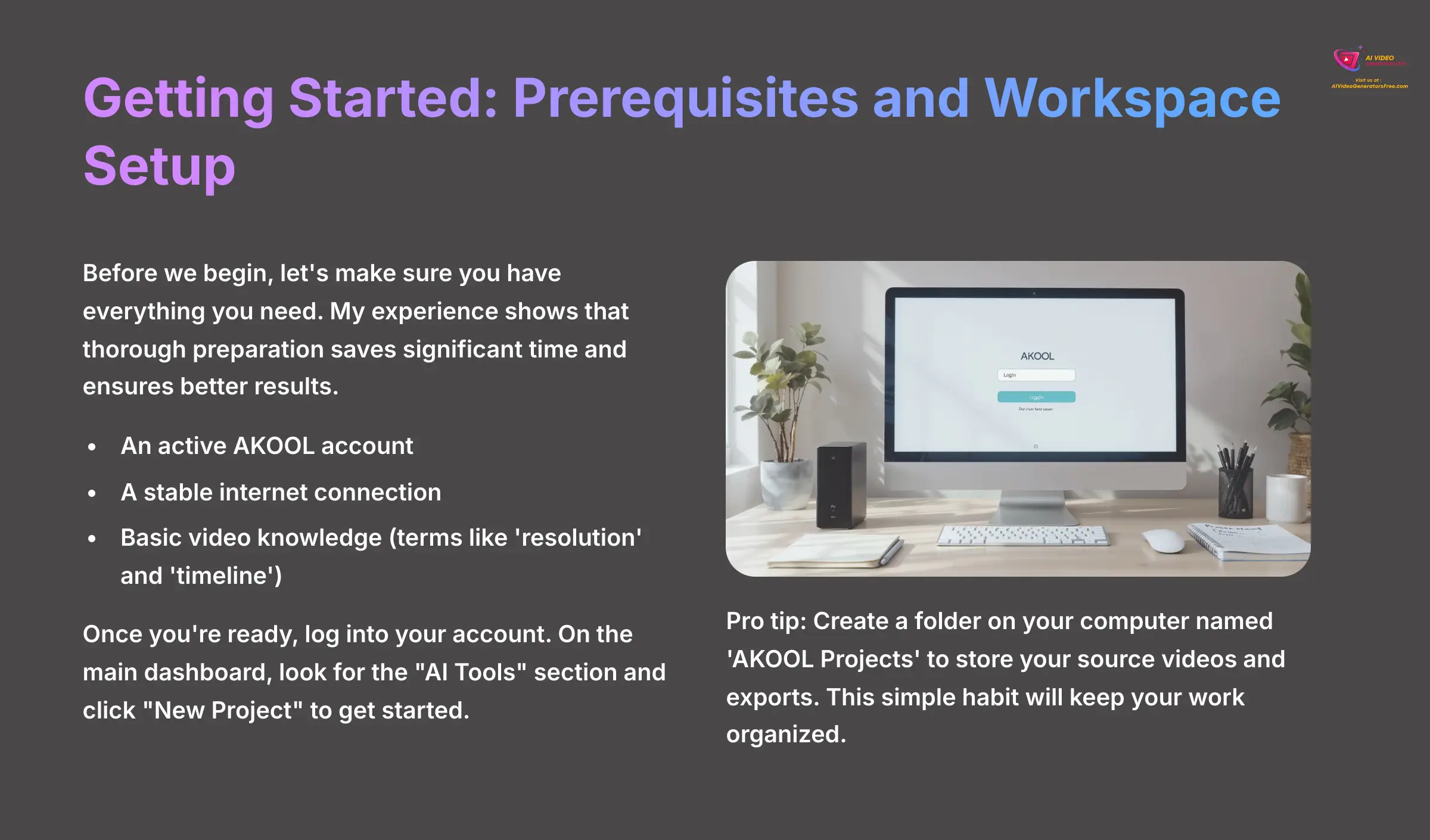 6_Getting-Started-Prerequisites-and-Workspace-Setup_AI-video-generators-free_aivideogeneratorsfree.com_