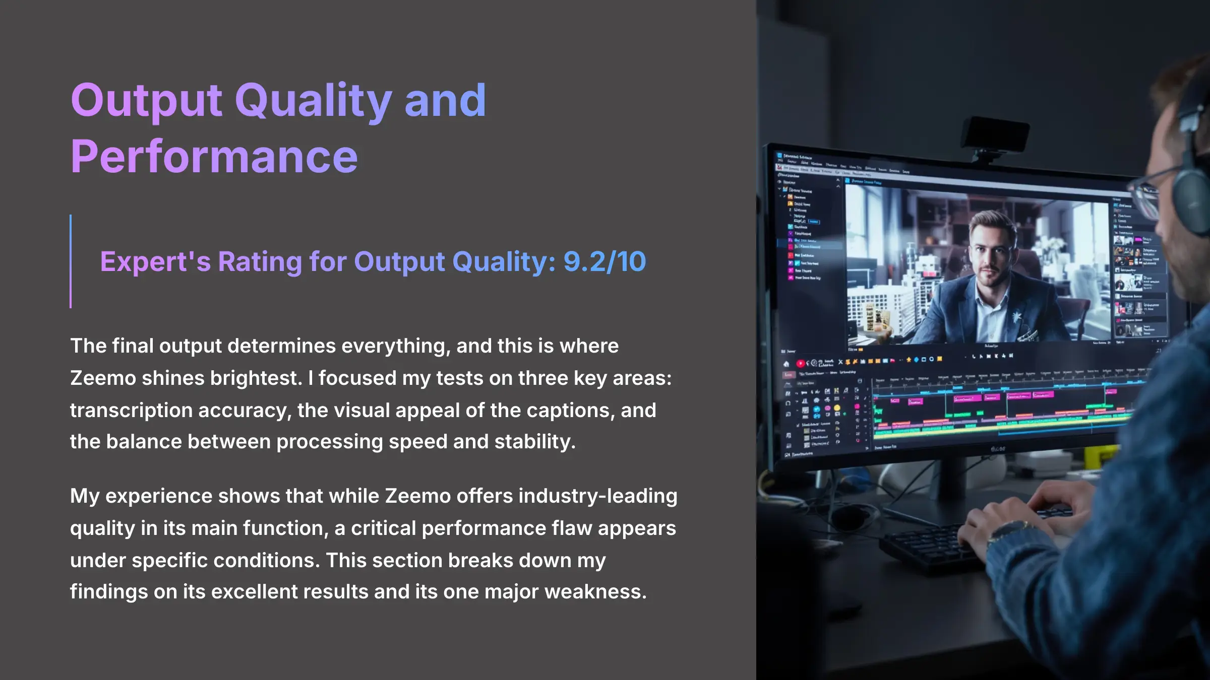 Output Quality and Performance