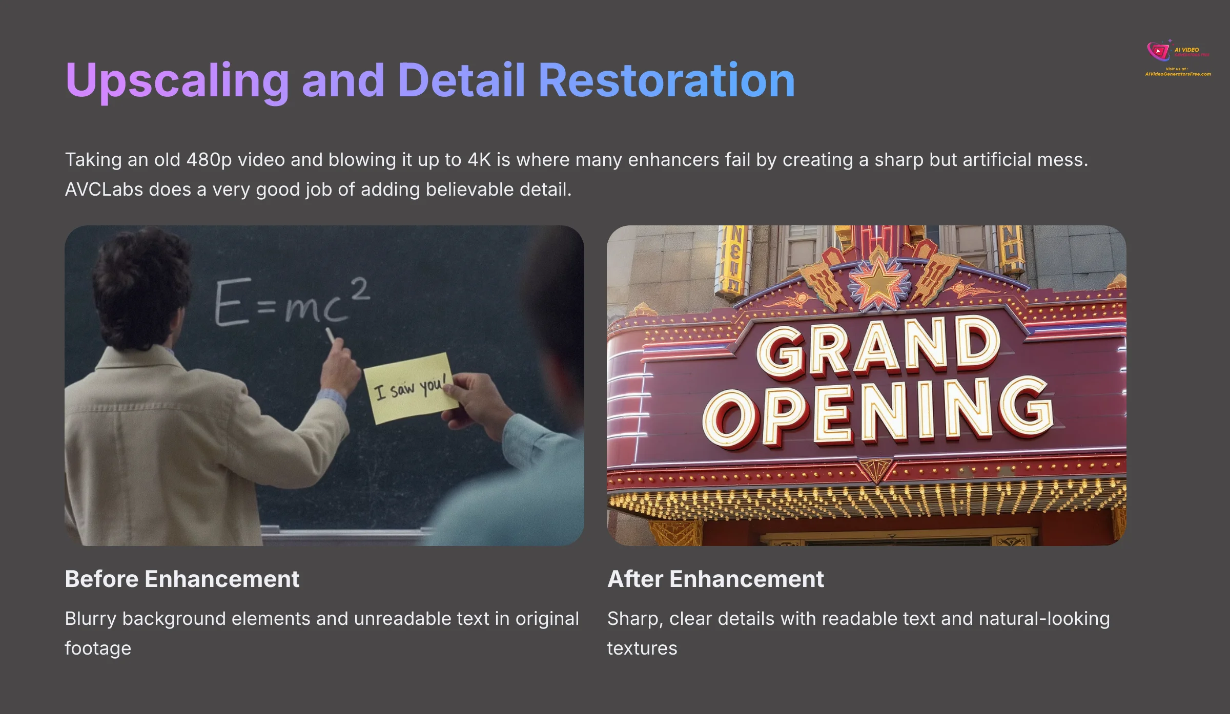 Upscaling and Detail Restoration