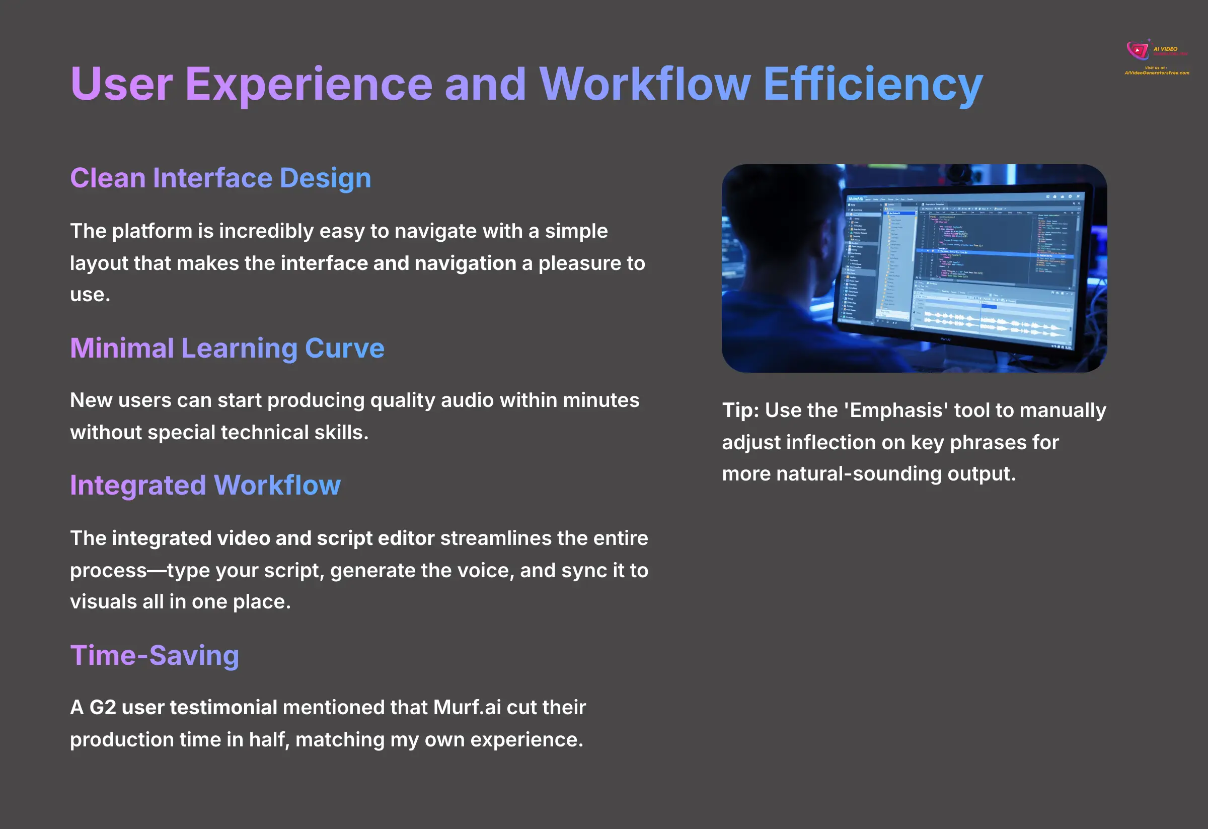 User Experience and Workflow Efficiency