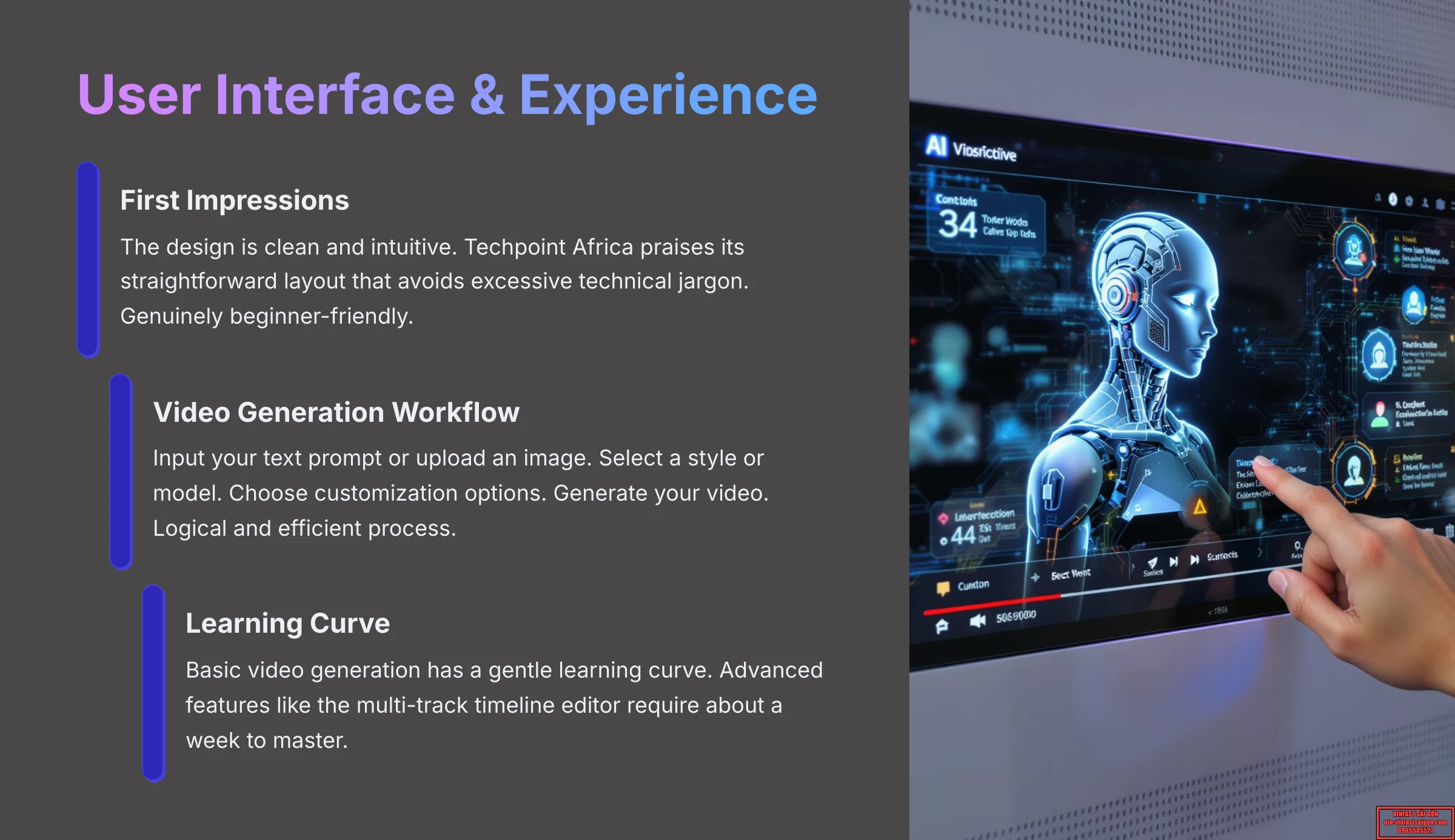 User Interface and Experience - AI Video Generators Free