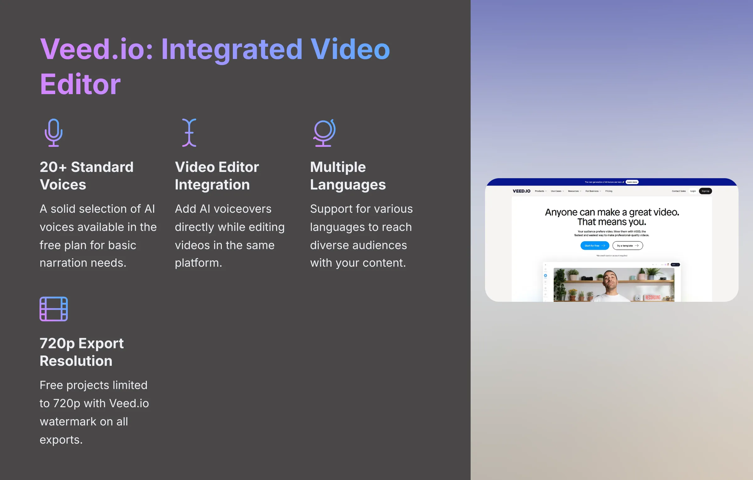 Veedio Integrated Video Editor