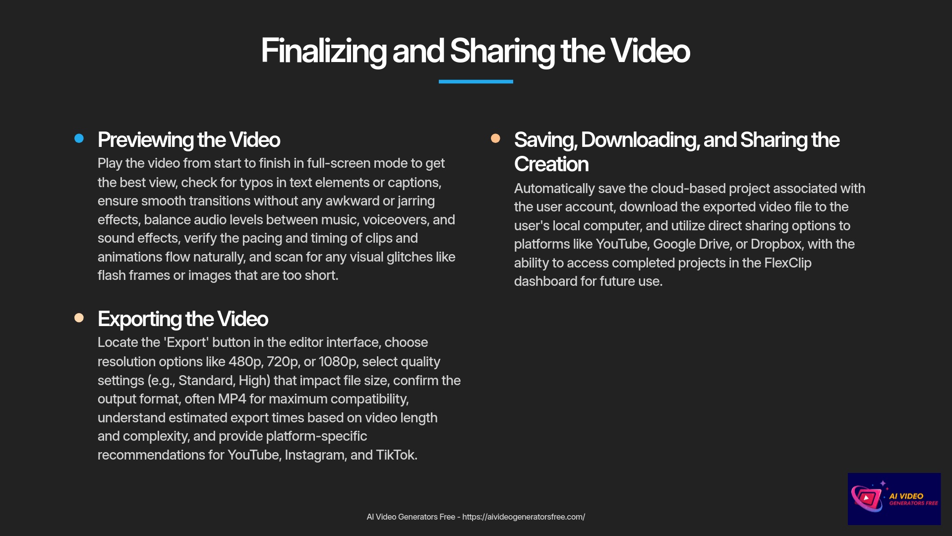 Finalizing and Sharing the Video