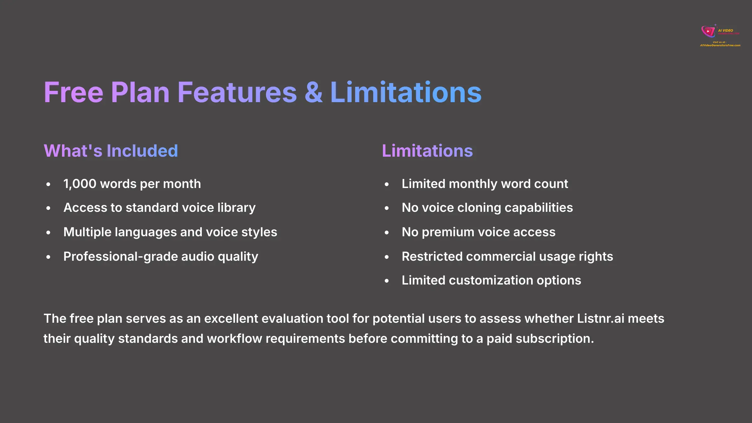 7_Free-Plan-Features-and-Limitations_AI-video-generators-free_aivideogeneratorsfree.com_