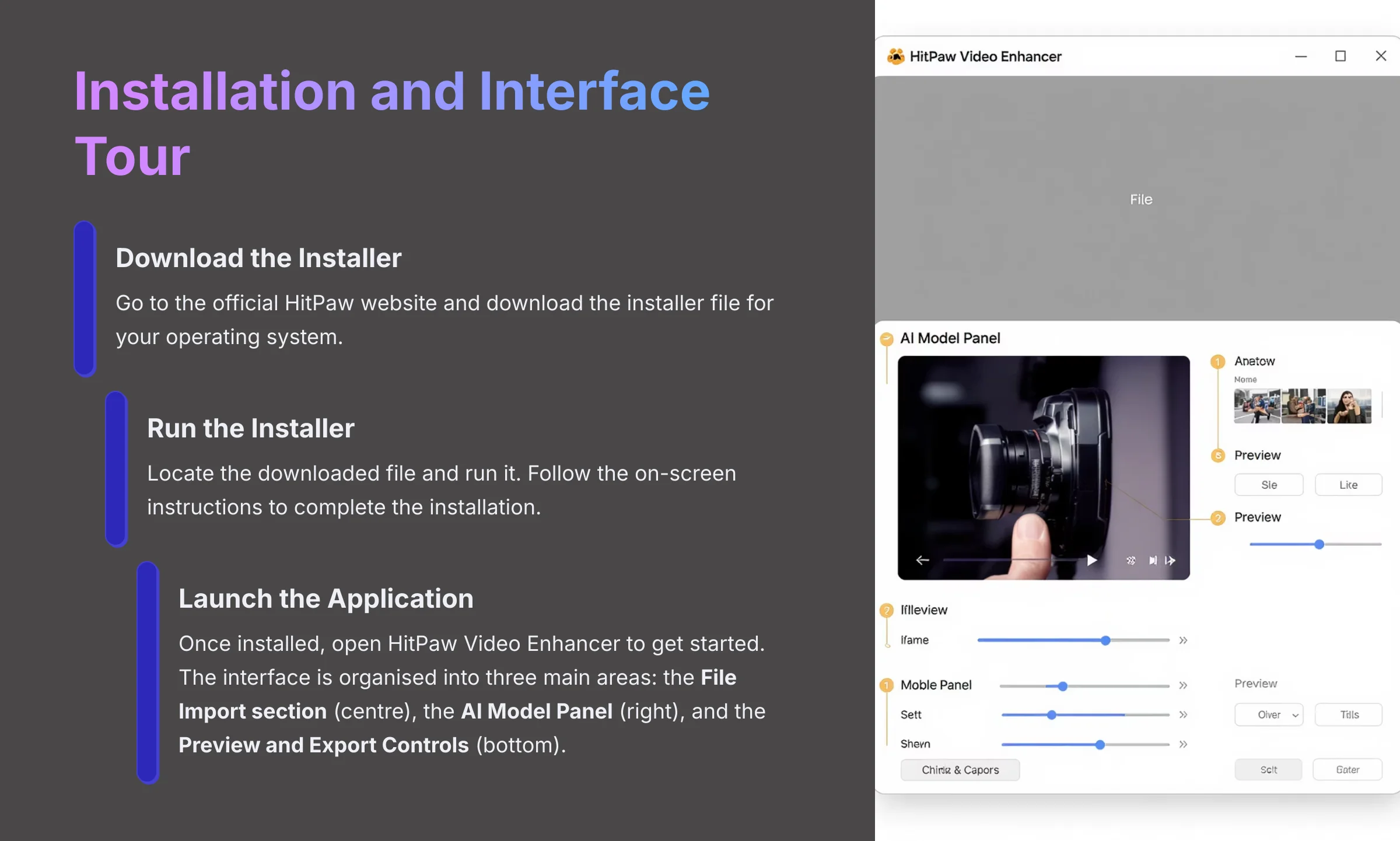HitPaw Video Enhancer Interface Tour