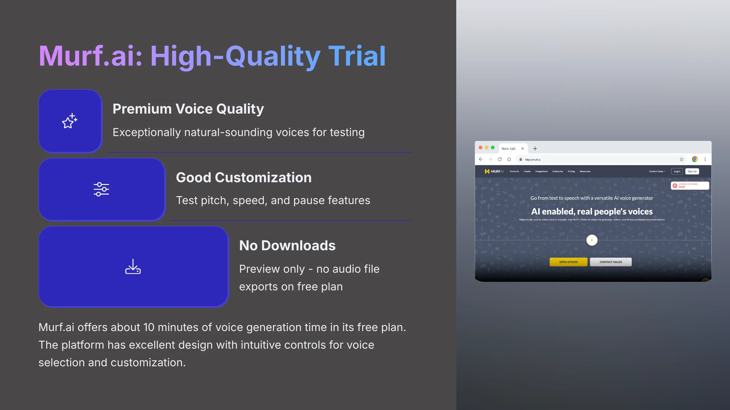 Murf.ai High Quality Trial