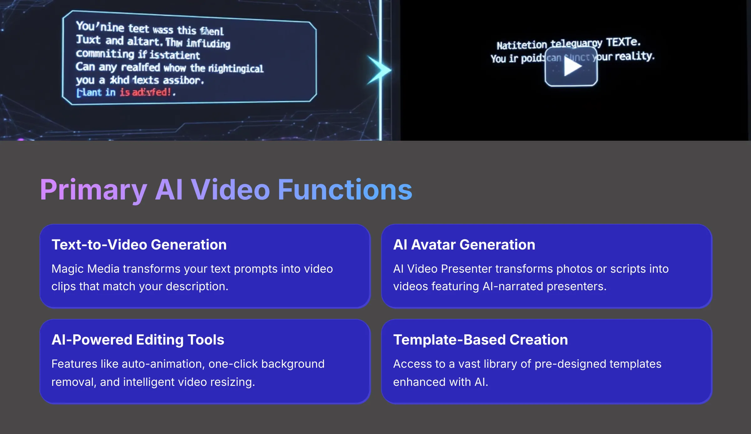 Primary AI Video Functions