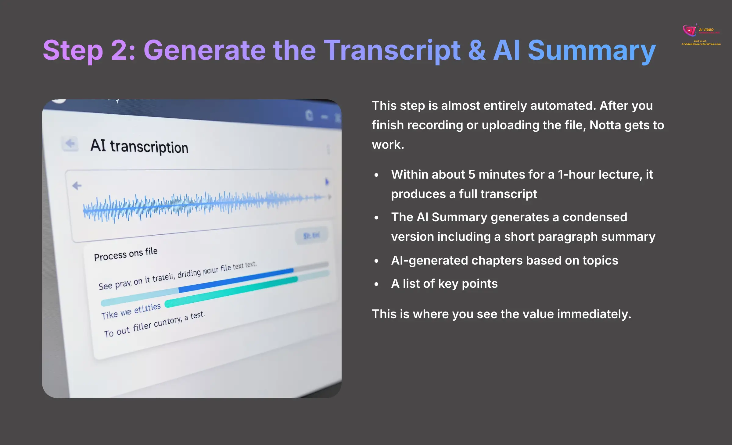 7_Step-2-Generate-the-Transcript-and-AI-Summary_AI-video-generators-free_aivideogeneratorsfree.com_