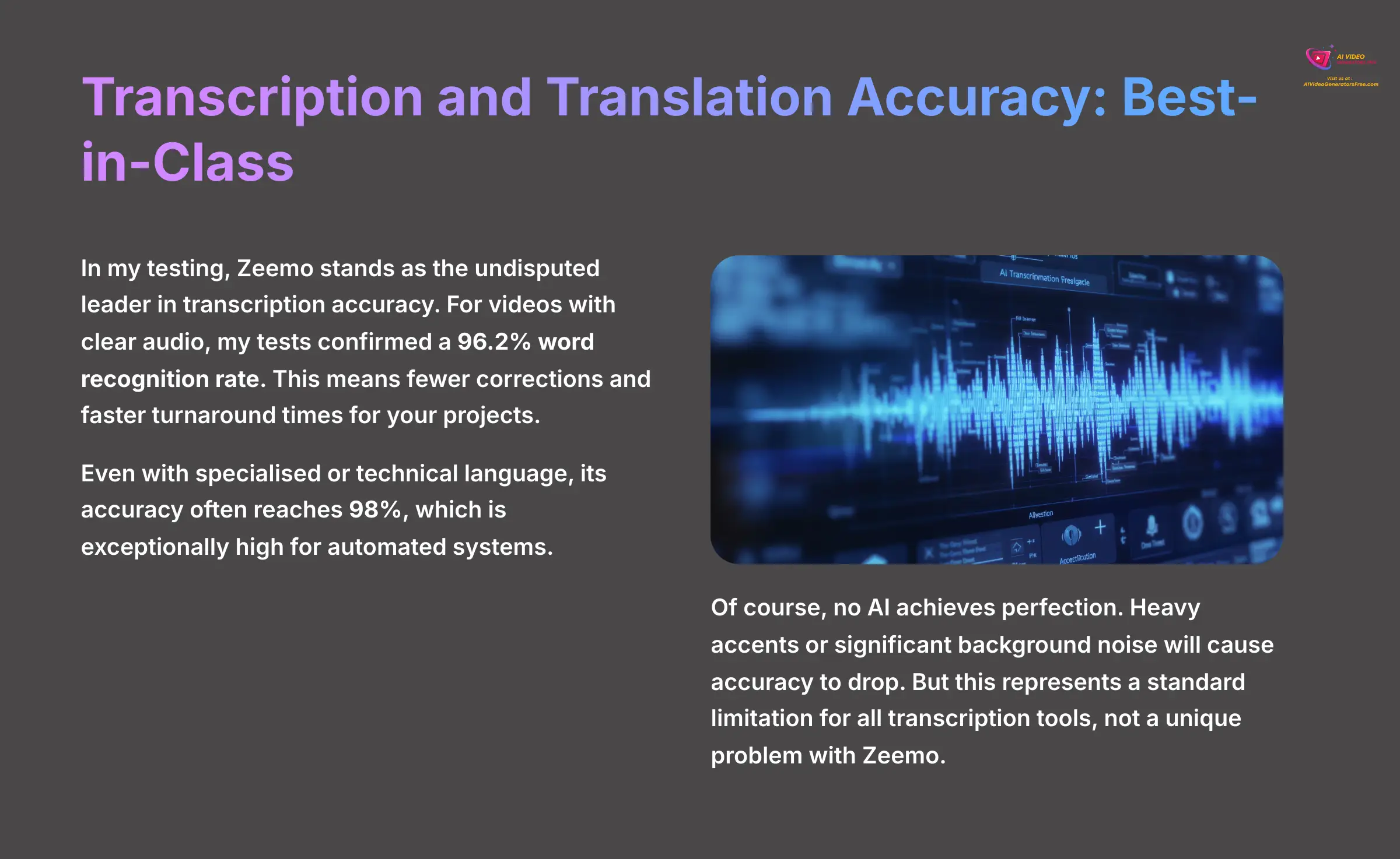 Transcription and Translation Accuracy Best in Class