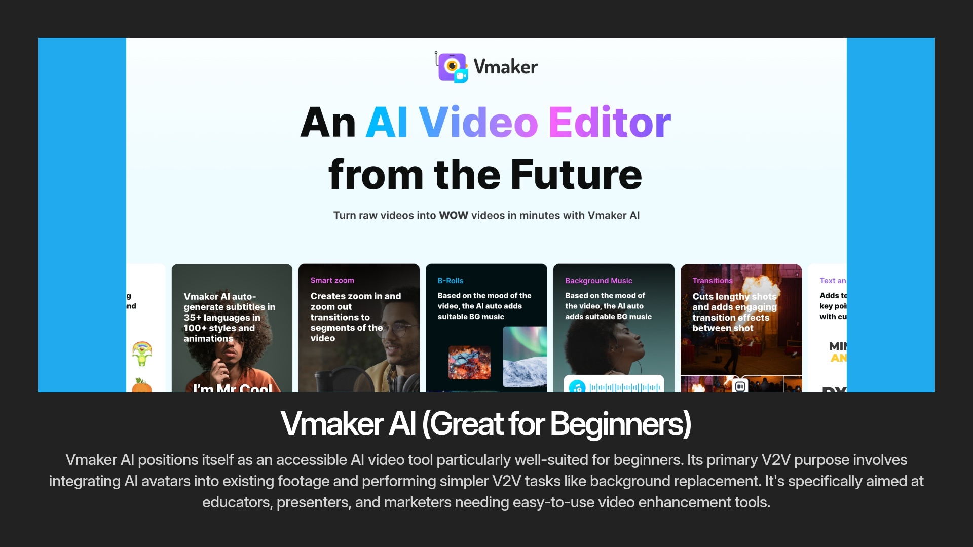 8-Vmaker-AI-Great-for-Beginners