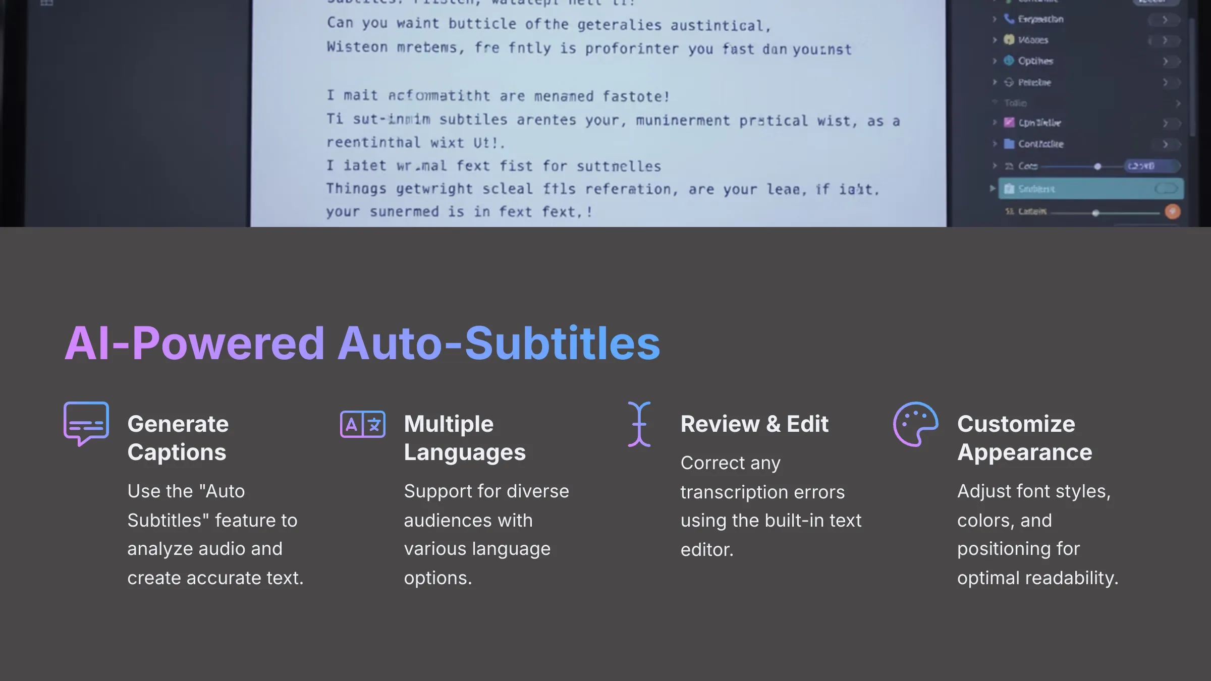 AI-powered auto subtitles in Vmaker AI