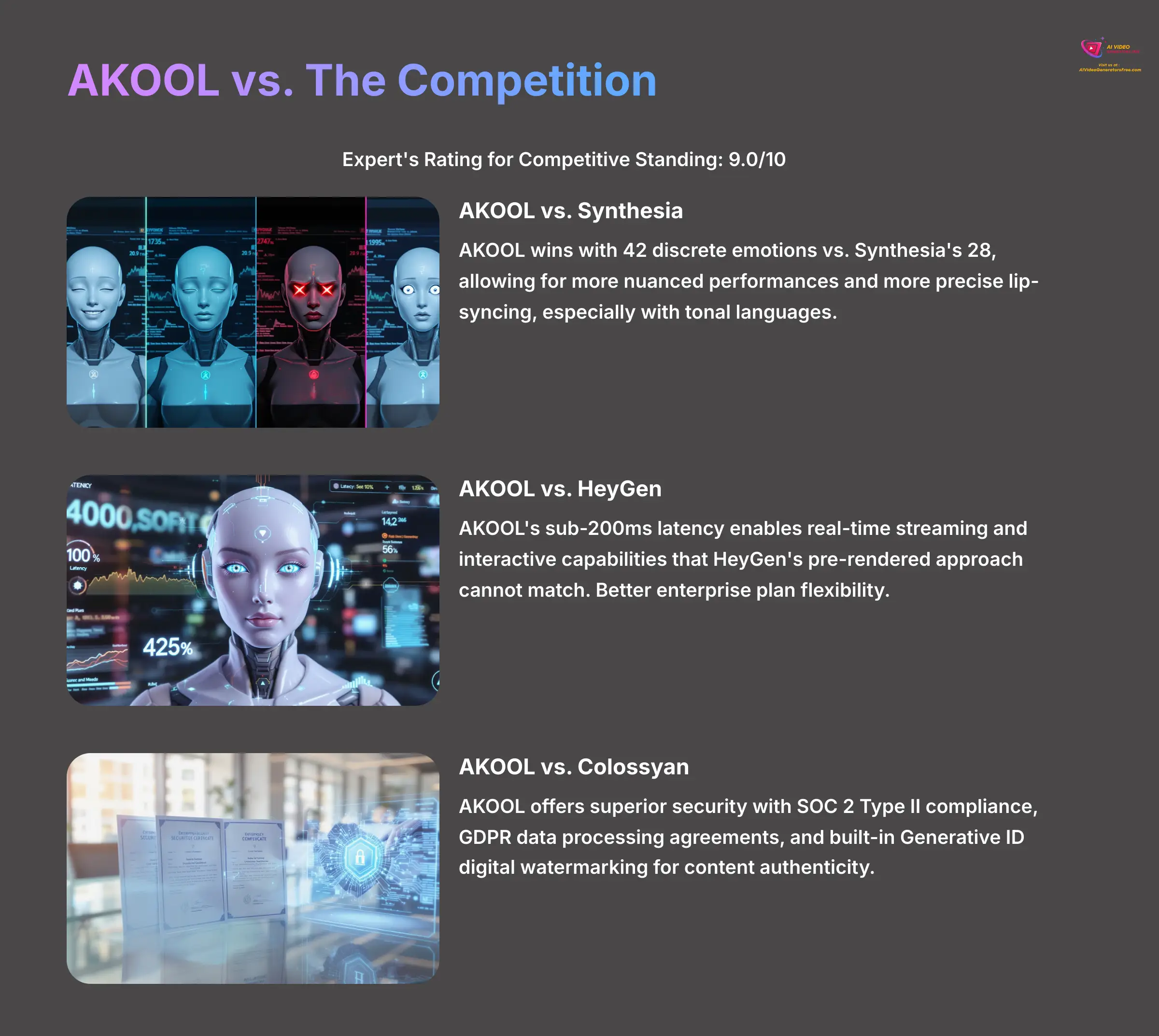 AKOOL vs The Competition - Synthesia, HeyGen, Colossyan