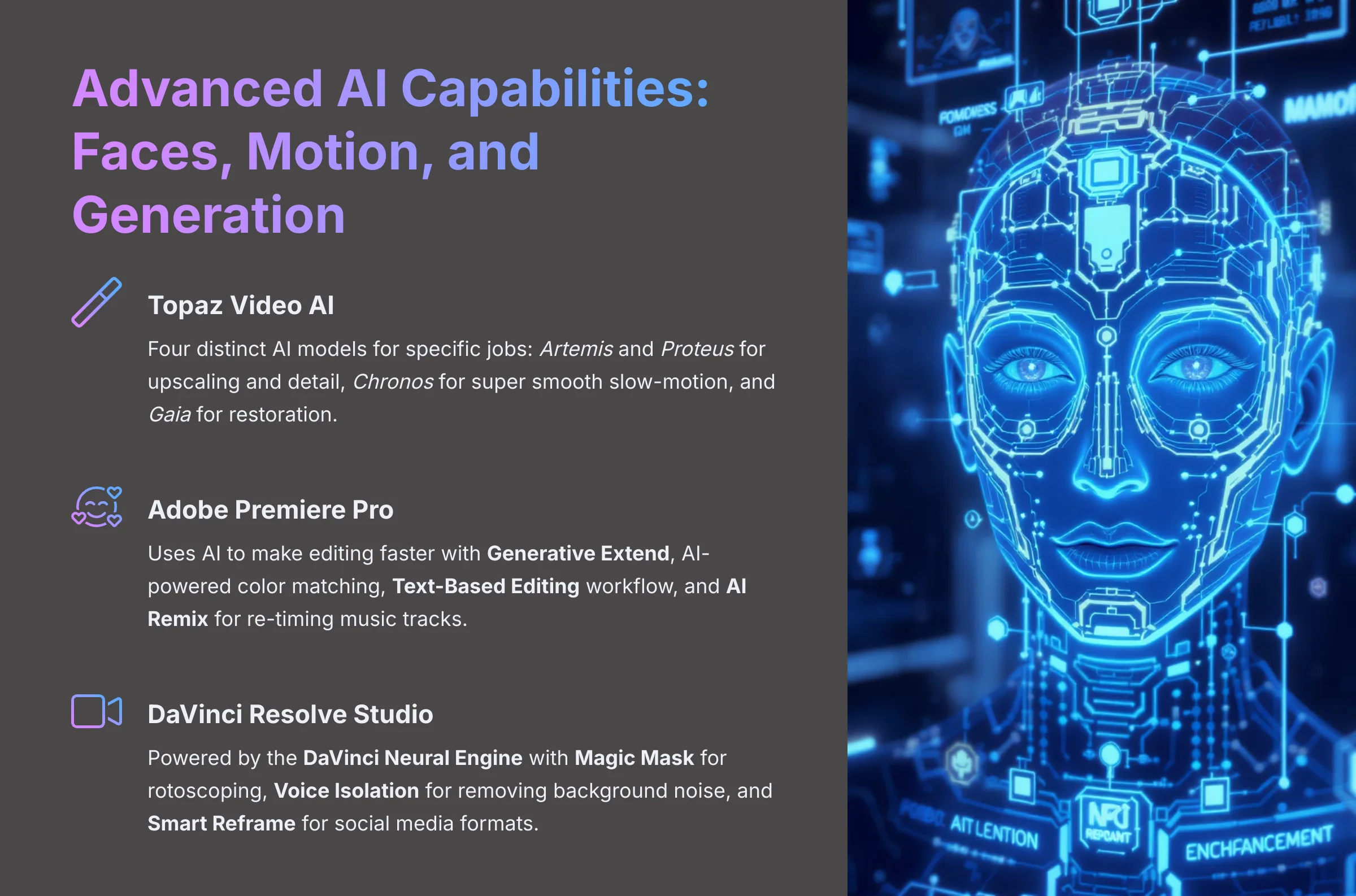 Advanced AI Capabilities - Faces, Motion, and Generation