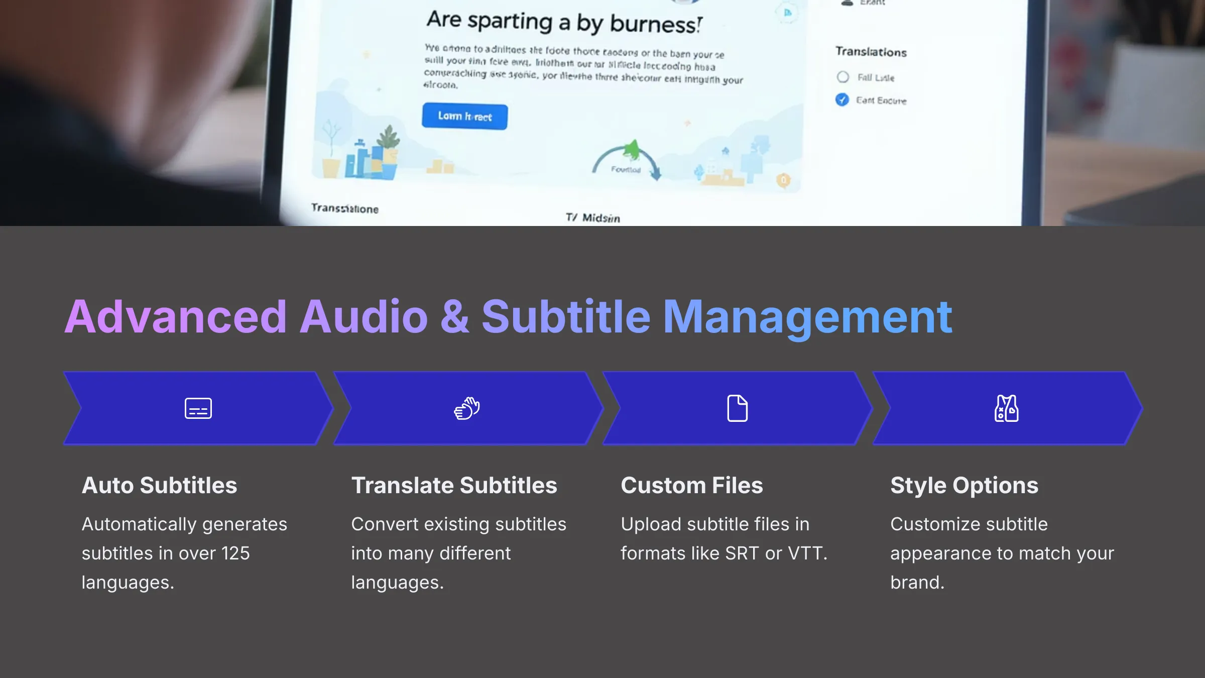 Advanced audio and subtitle management features in Veed.io