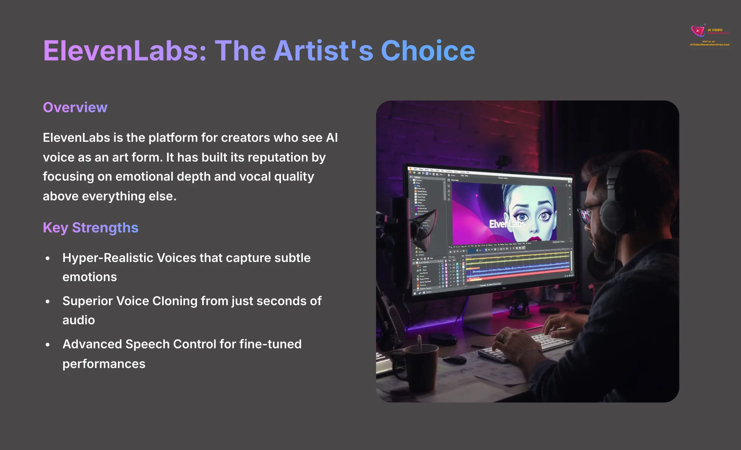 8_ElevenLabs-The-Artists-Choice_AI-video-generators-free_aivideogeneratorsfree.com_