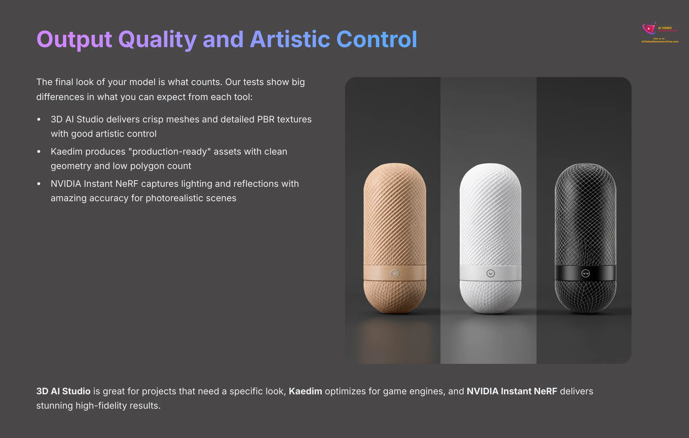 Output Quality and Artistic Control