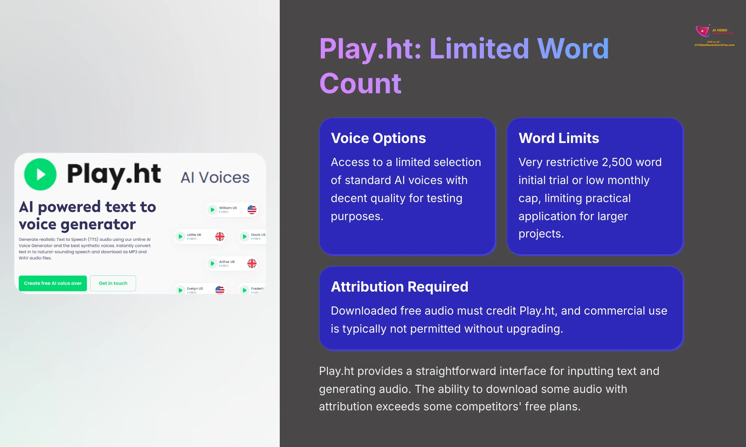 Play.ht Limited Word Count