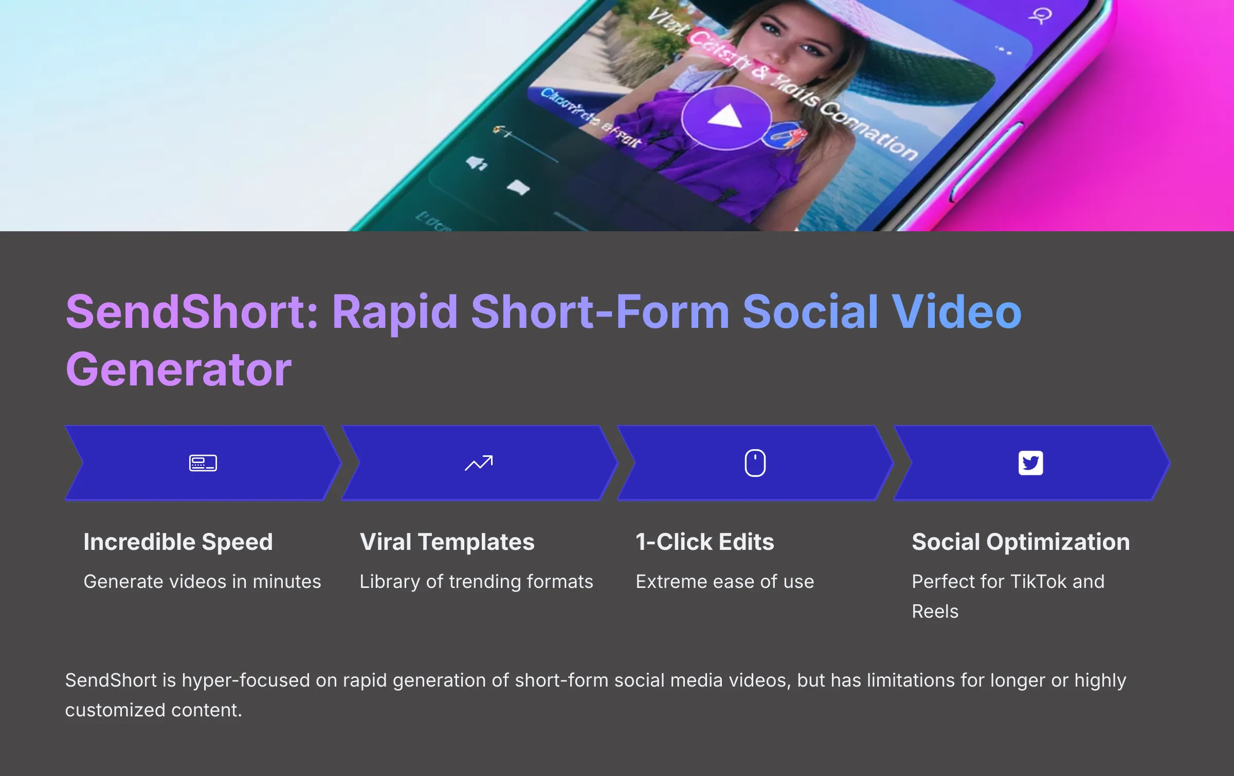 SendShort - Rapid Short-Form Social Video Generator