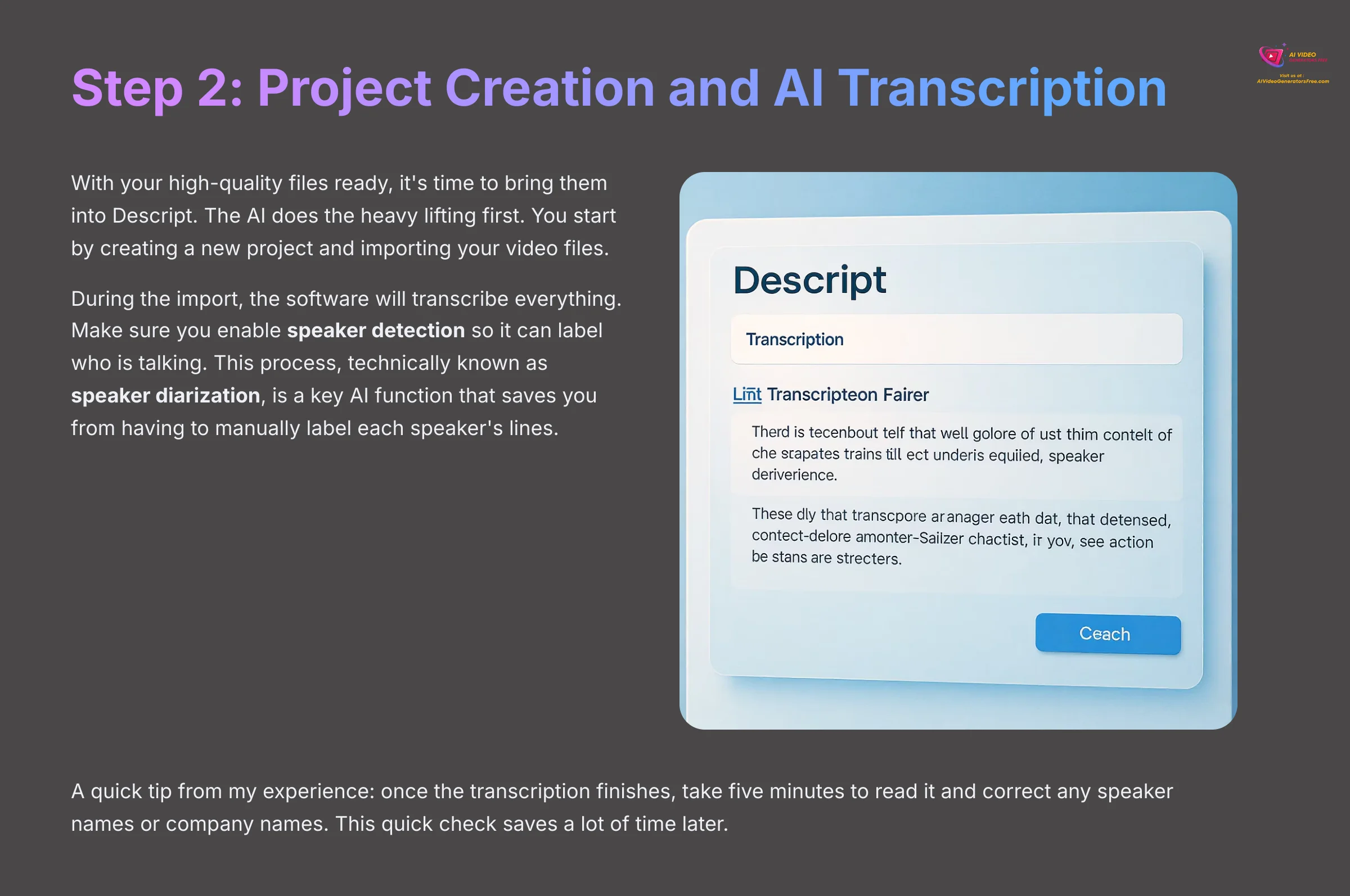 8_Step-2-Project-Creation-and-AI-Transcription_AI-video-generators-free_aivideogeneratorsfree.com_