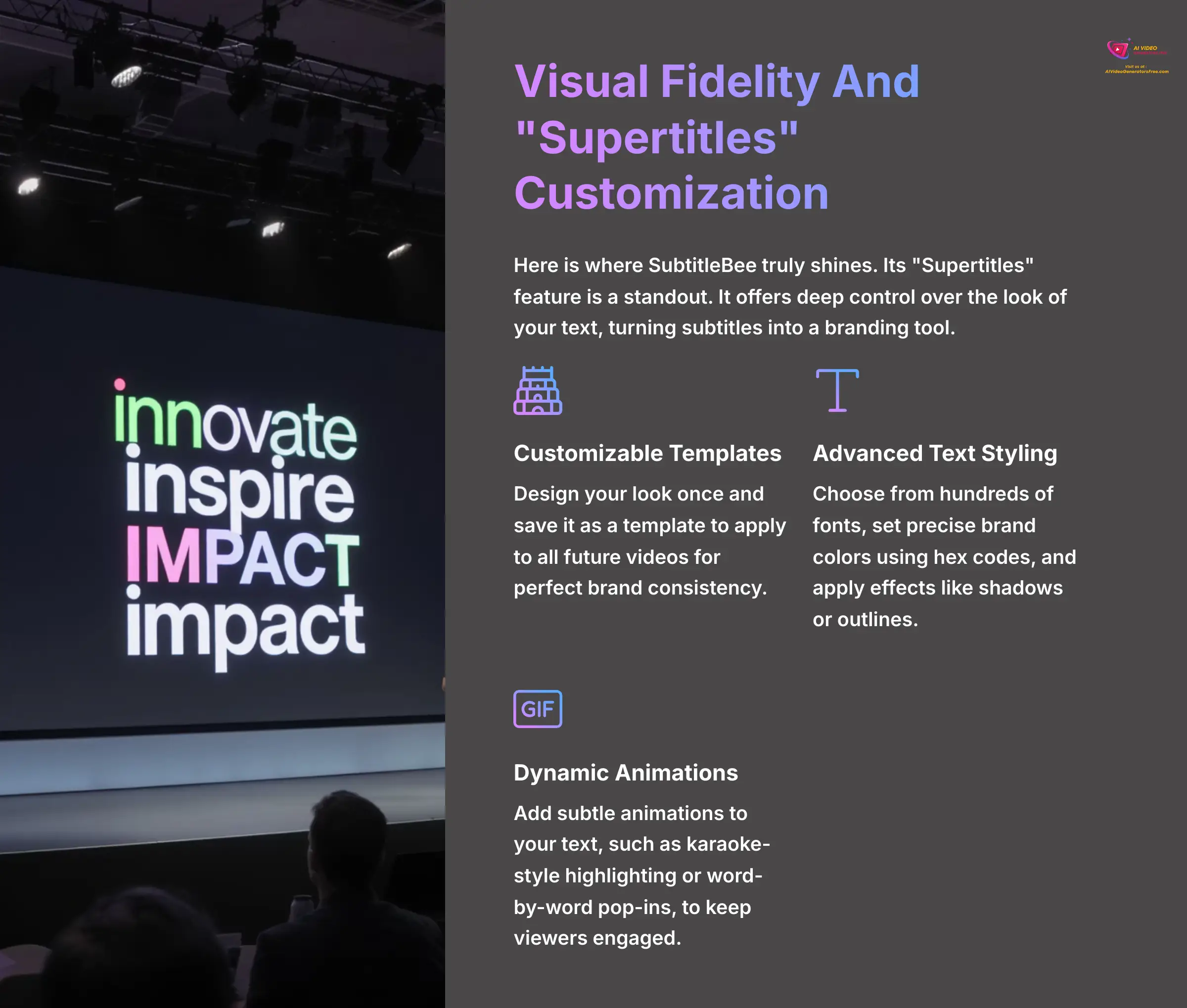 Visual Fidelity And Supertitles Customization