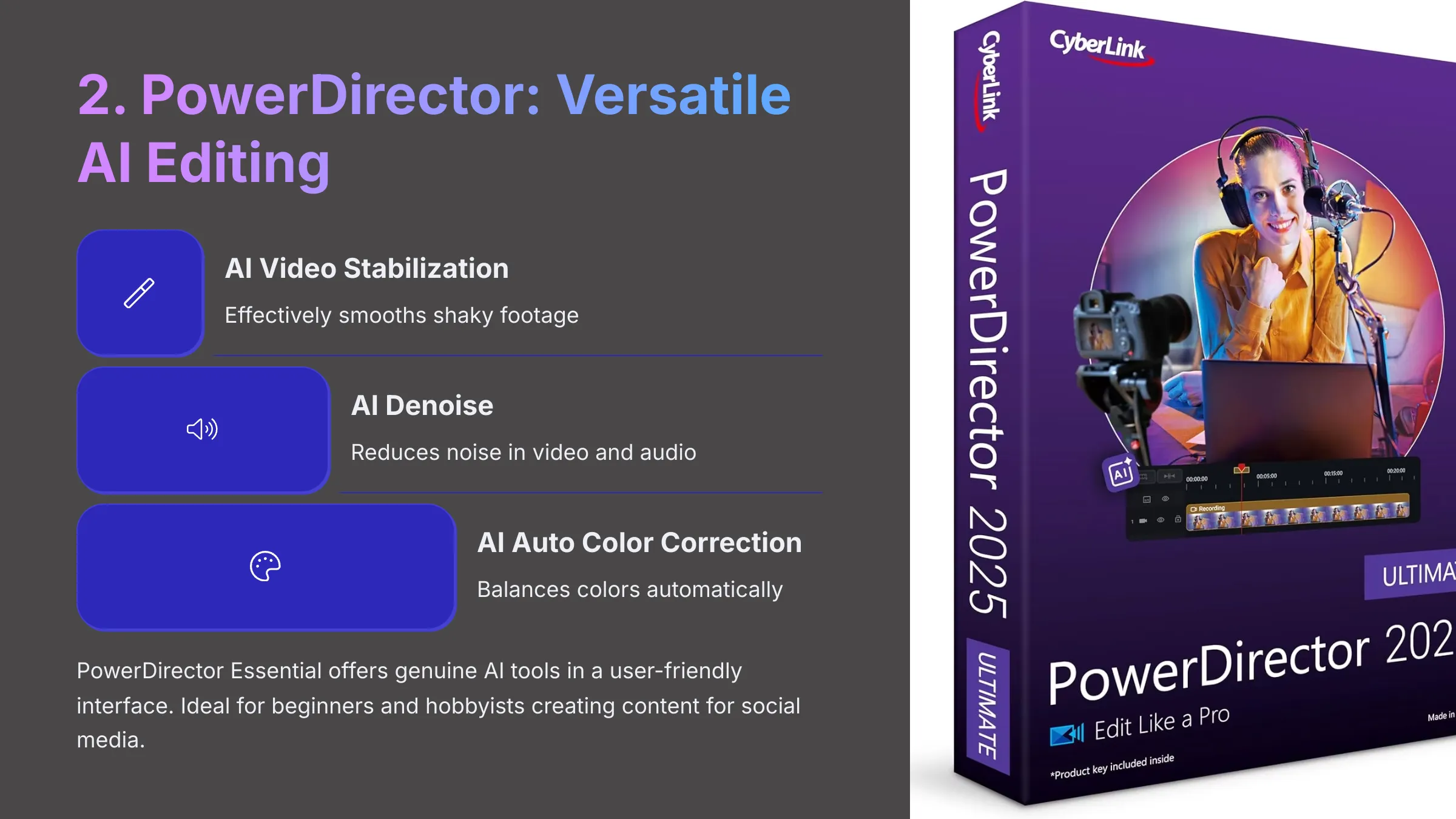 PowerDirector Versatile AI Editing