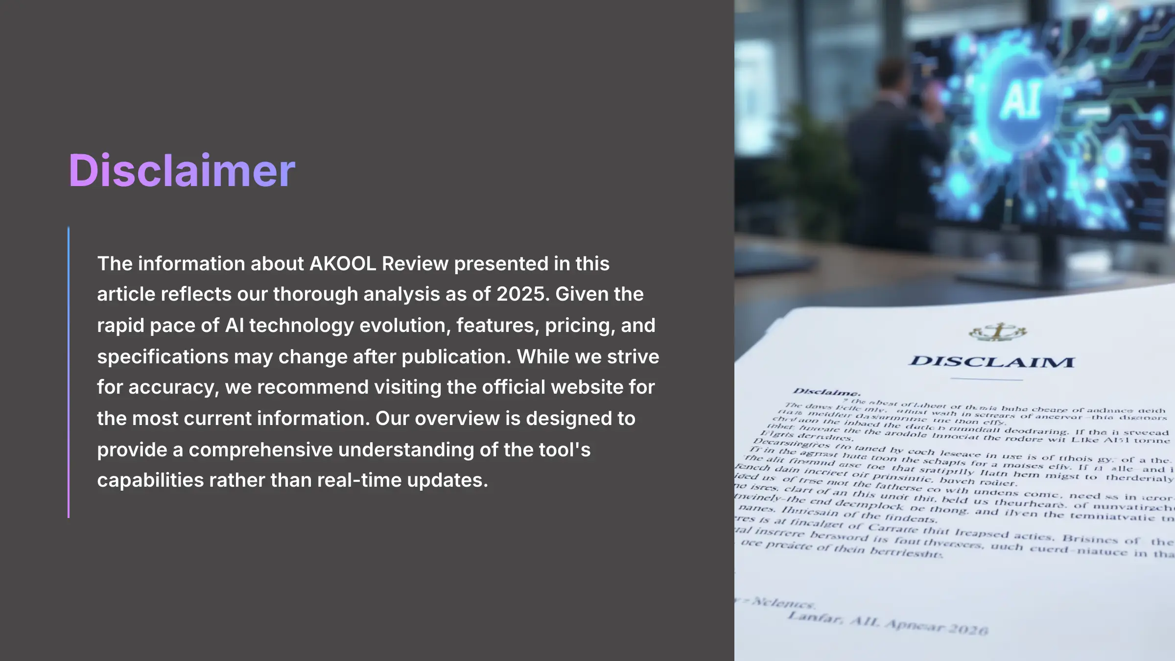Disclaimer and Trust Information