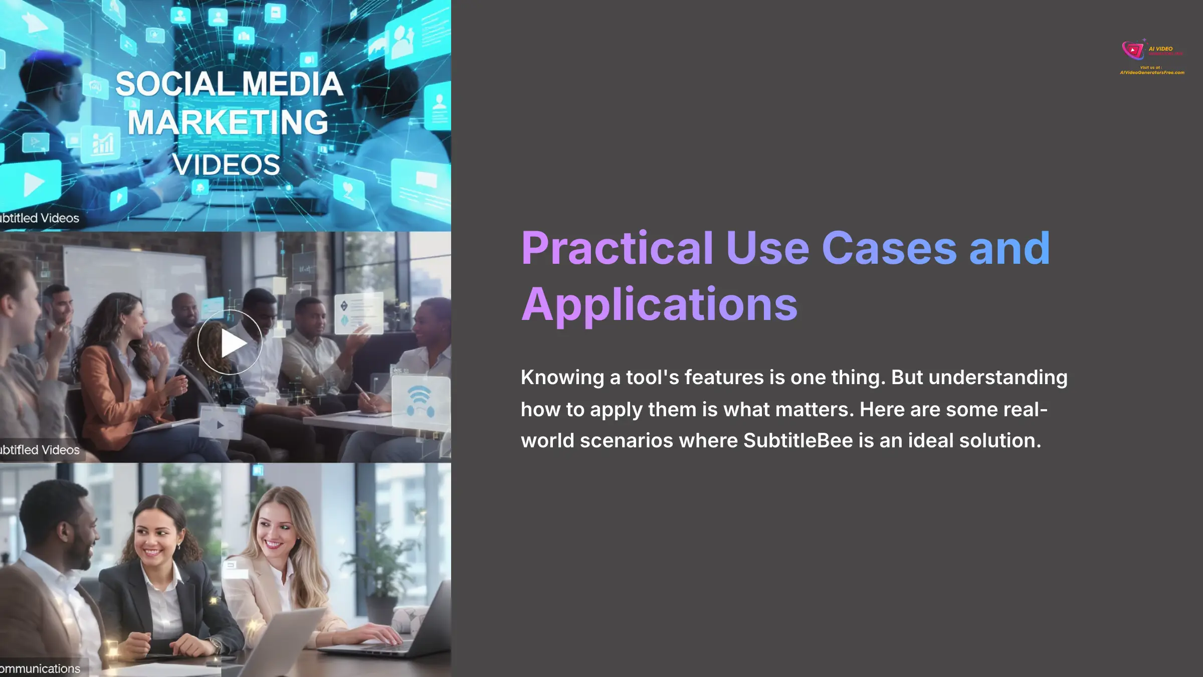 Practical use cases and applications for SubtitleBee