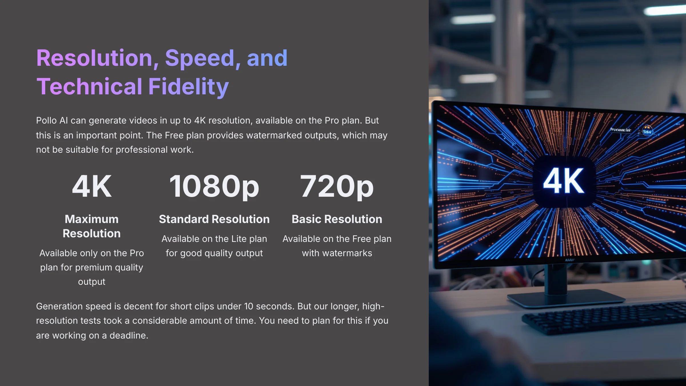 Resolution Speed and Technical Fidelity