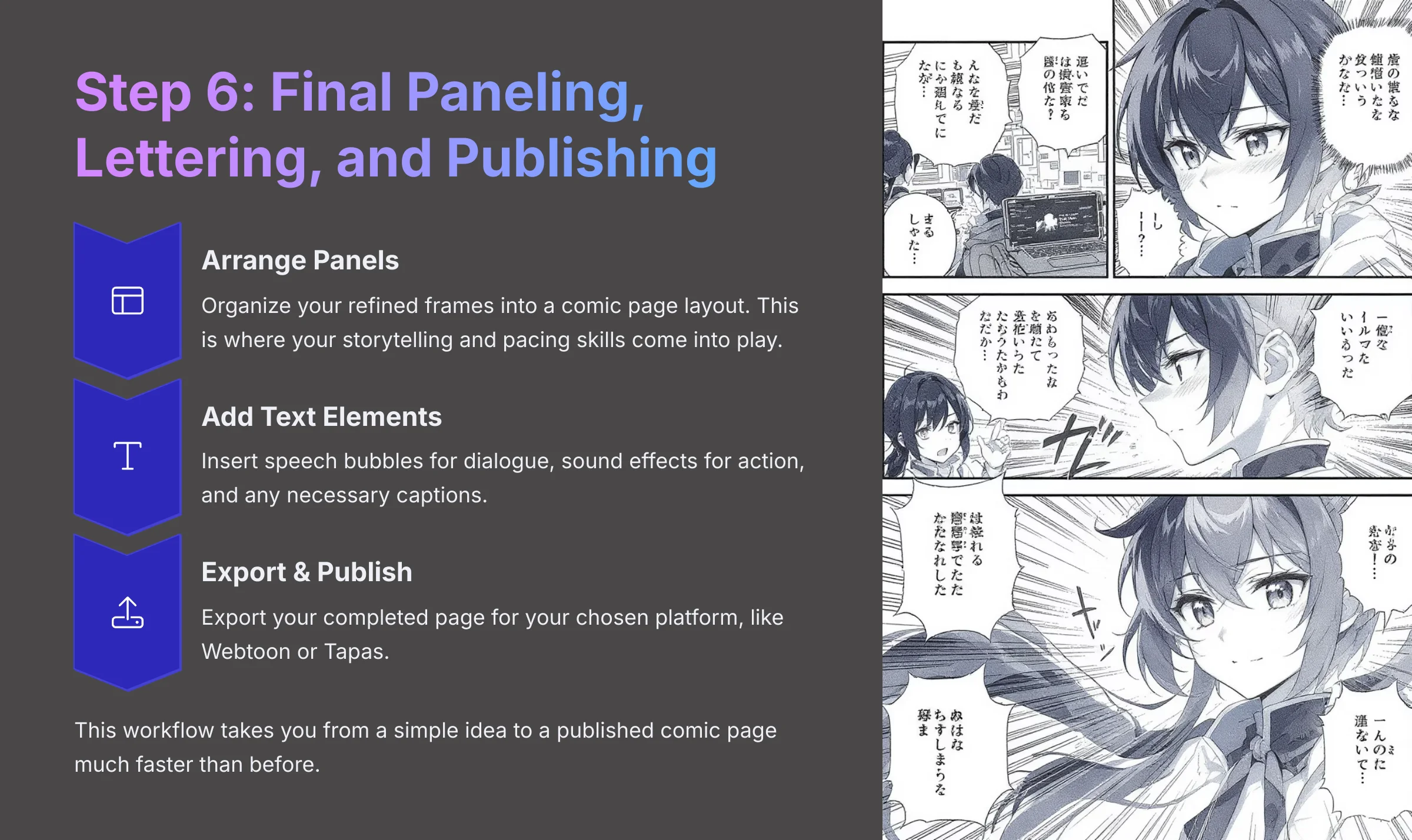 9_Step-6-Final-Paneling-Lettering-and-Publishing_AI-video-generators-free_aivideogeneratorsfree.com_
