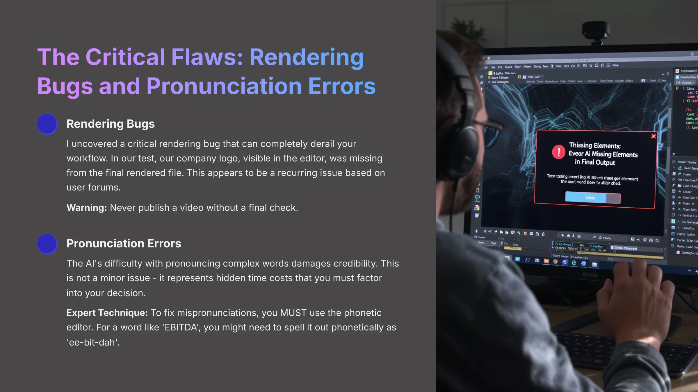 The Critical Flaws - Rendering Bugs and Pronunciation Errors