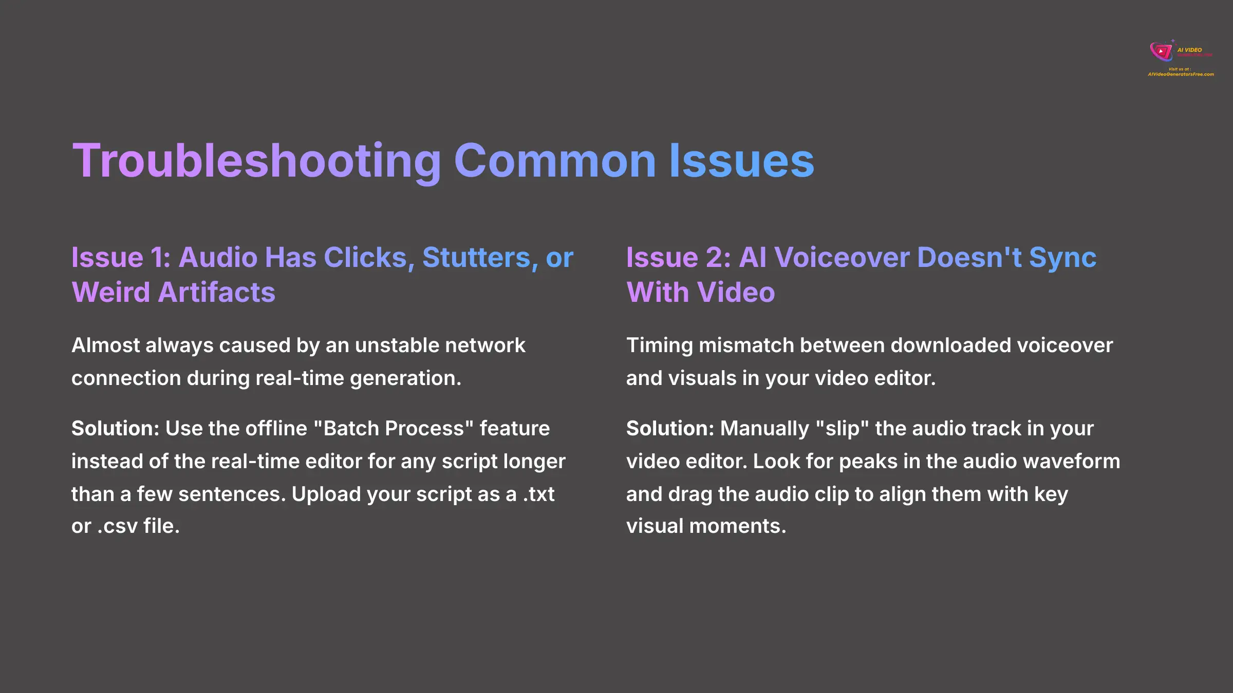 9_Troubleshooting-Common-Issues_AI-video-generators-free_aivideogeneratorsfree.com_