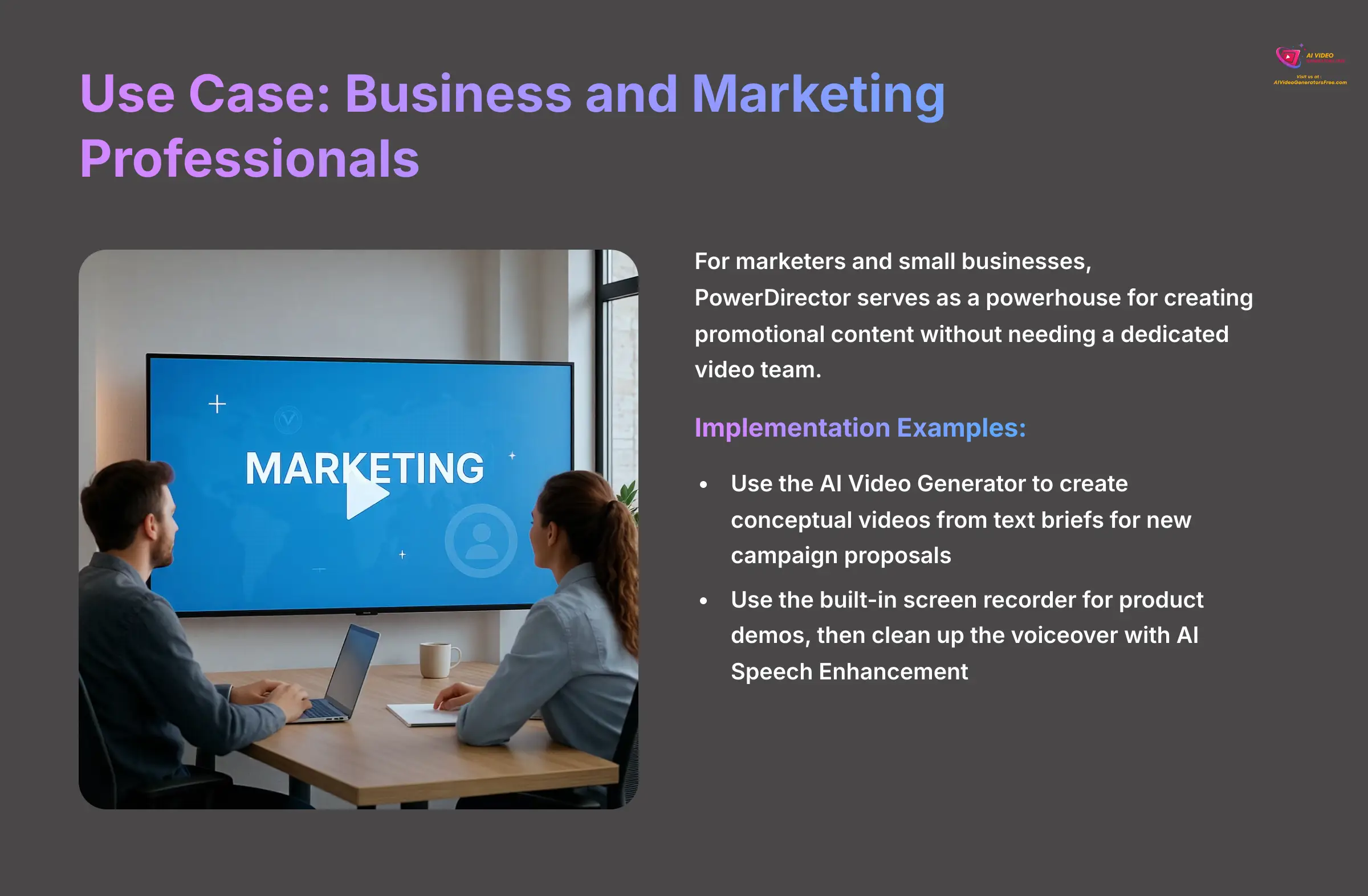 Use Case - Business and Marketing Professionals