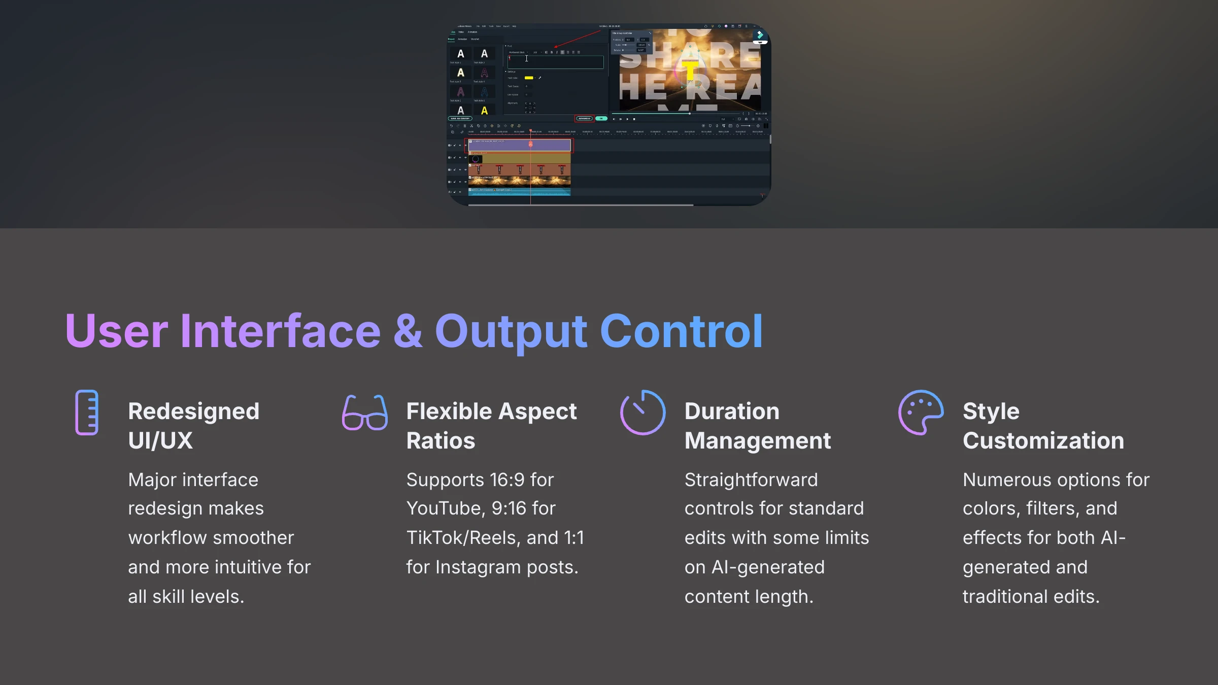 User Interface and Output Control