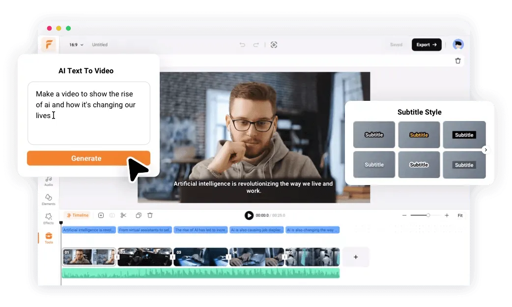 FlexClip AI Text-to-Video Feature